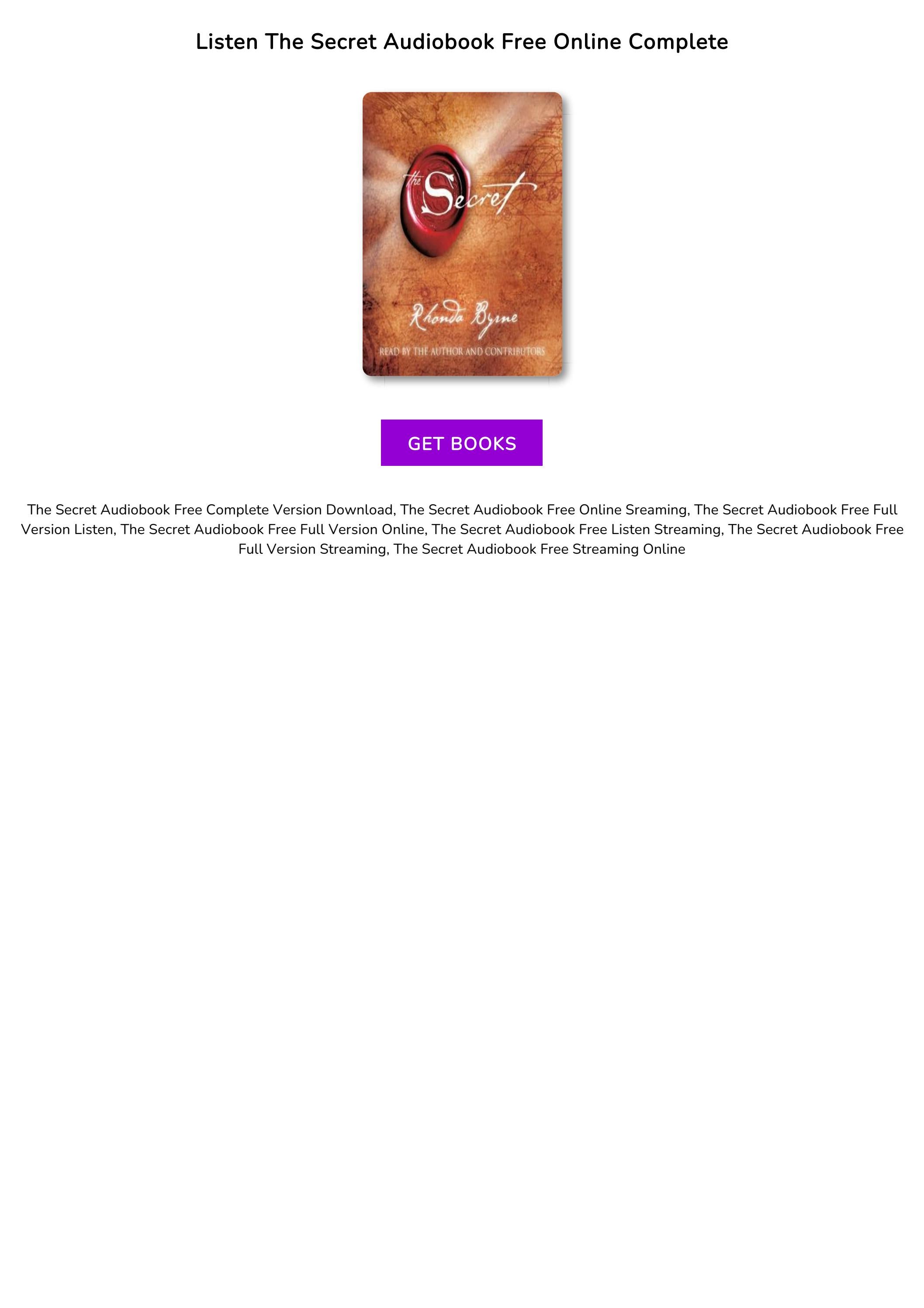 The Secret Full Audiobook Free by VedranSkanda - Issuu
