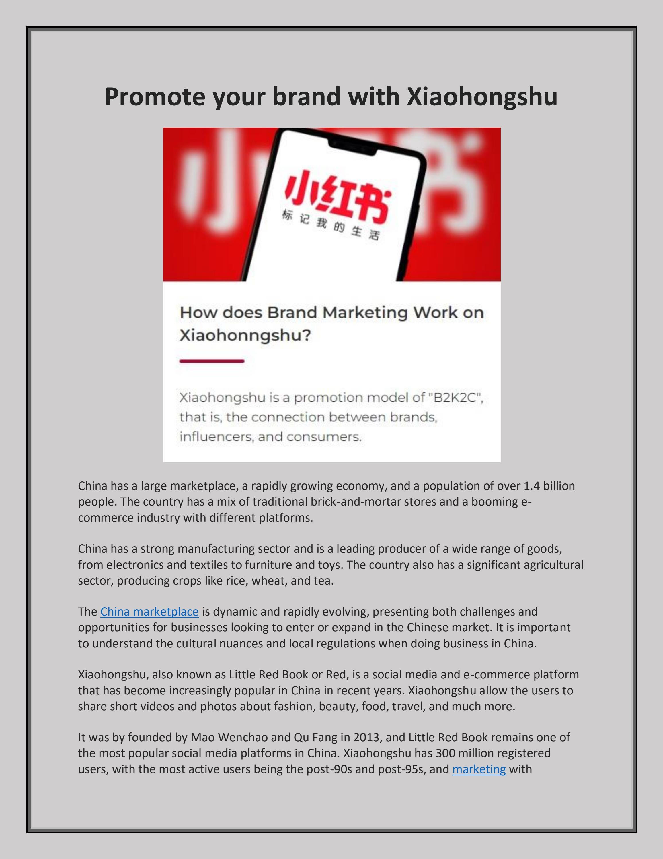 Promote your brand with Xiaohongshu by Jessica9546 - Issuu