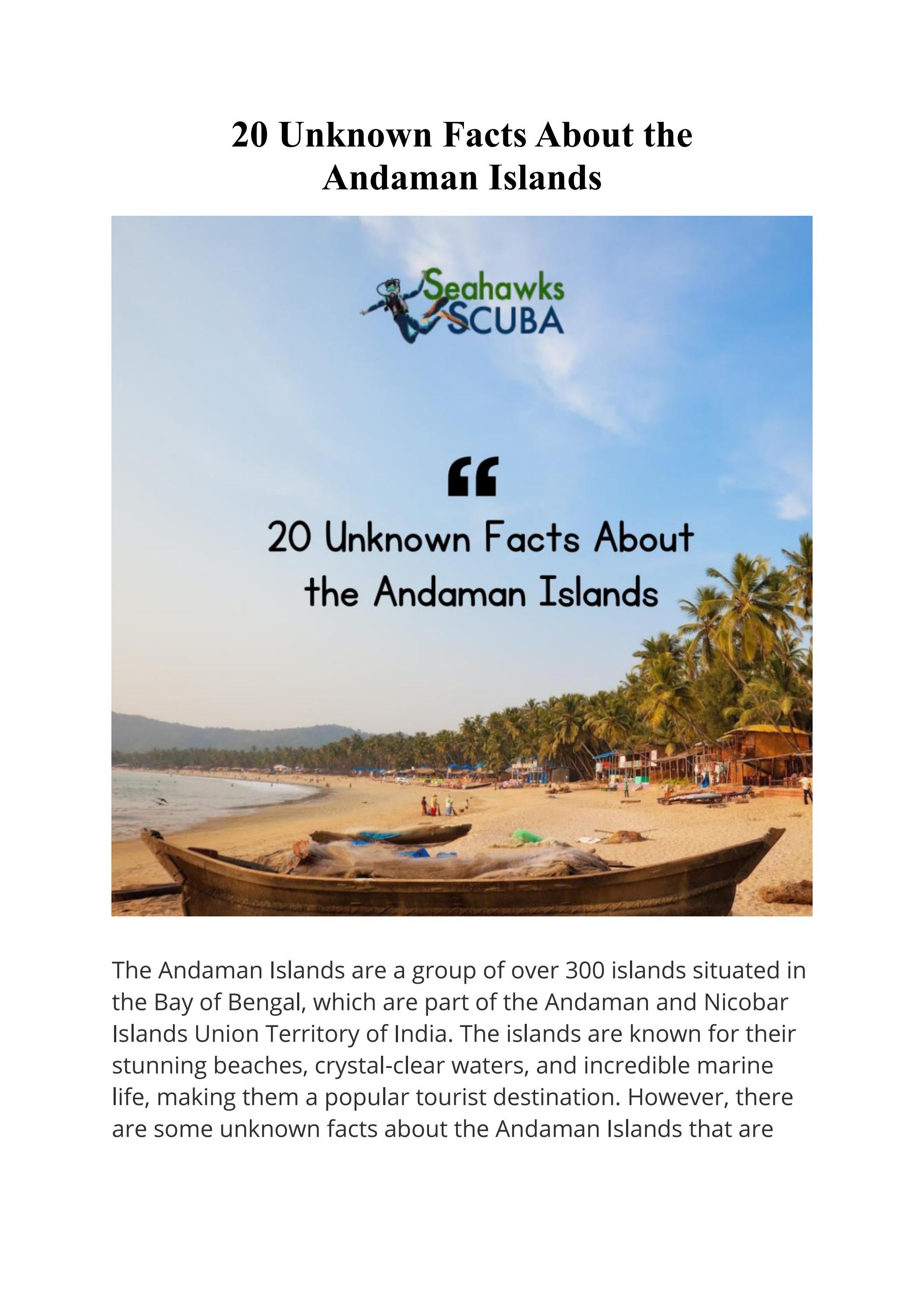 20 Unknown Facts About the Andaman Islands by Debal Deb Das Issuu