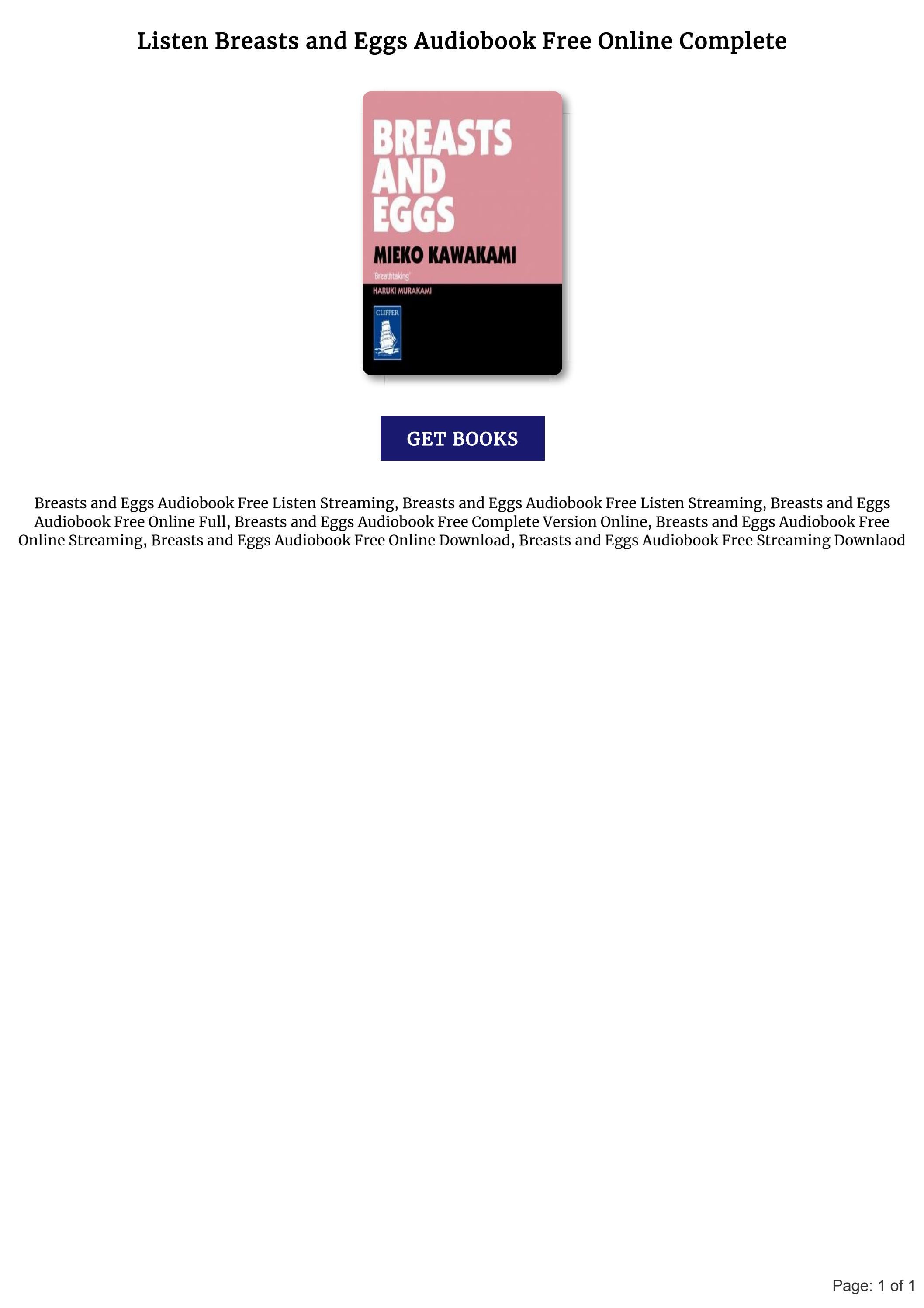 Breasts and Eggs Audiobook Free Complete by ThyrzaAthina Issuu