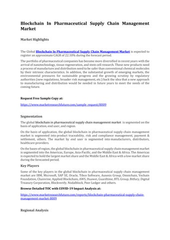 Blockchain in Pharmaceutical Supply Chain Management Market by Ajinkya ...