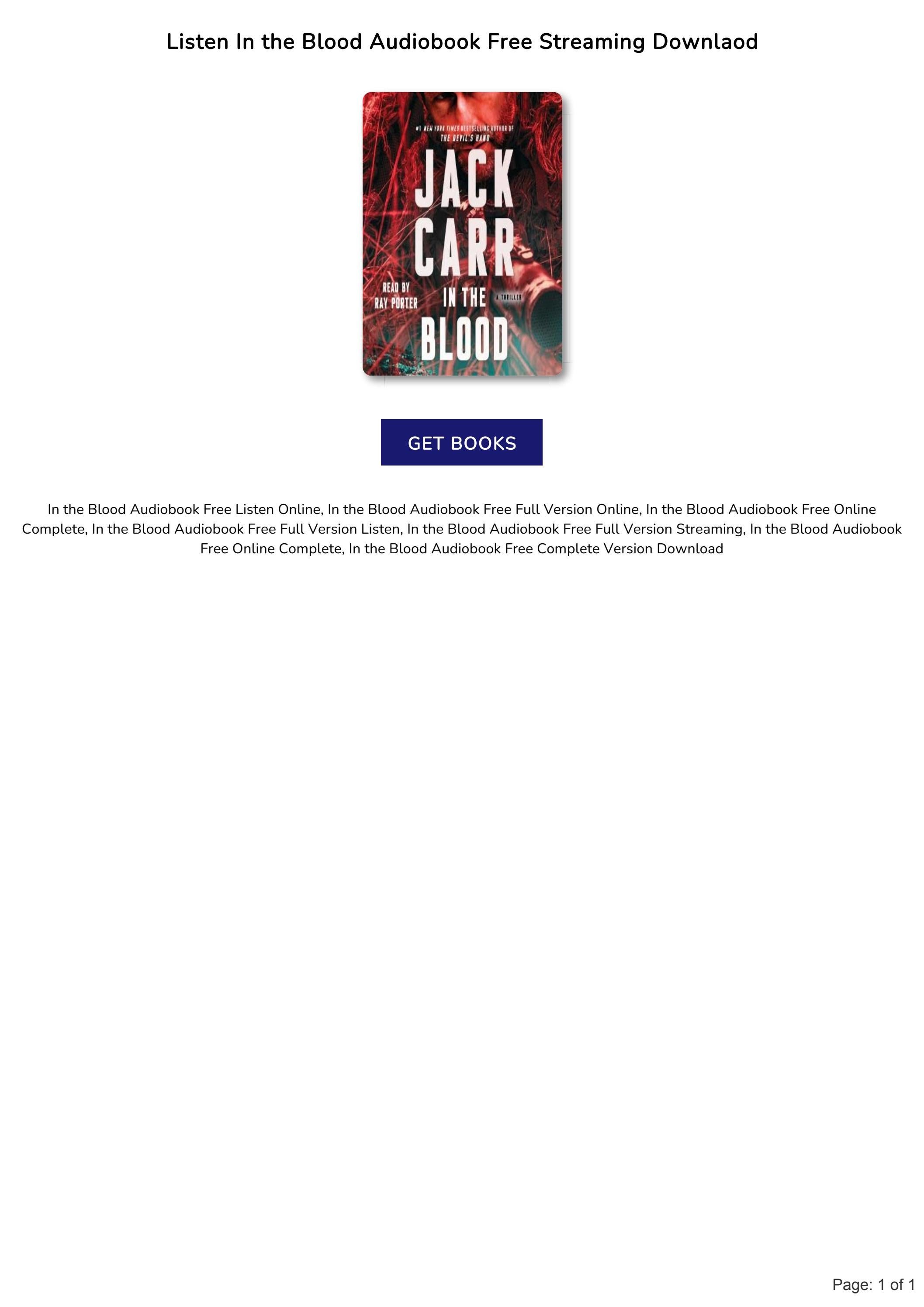 In the Blood Audiobook Free Complete by NatachaMilka - Issuu