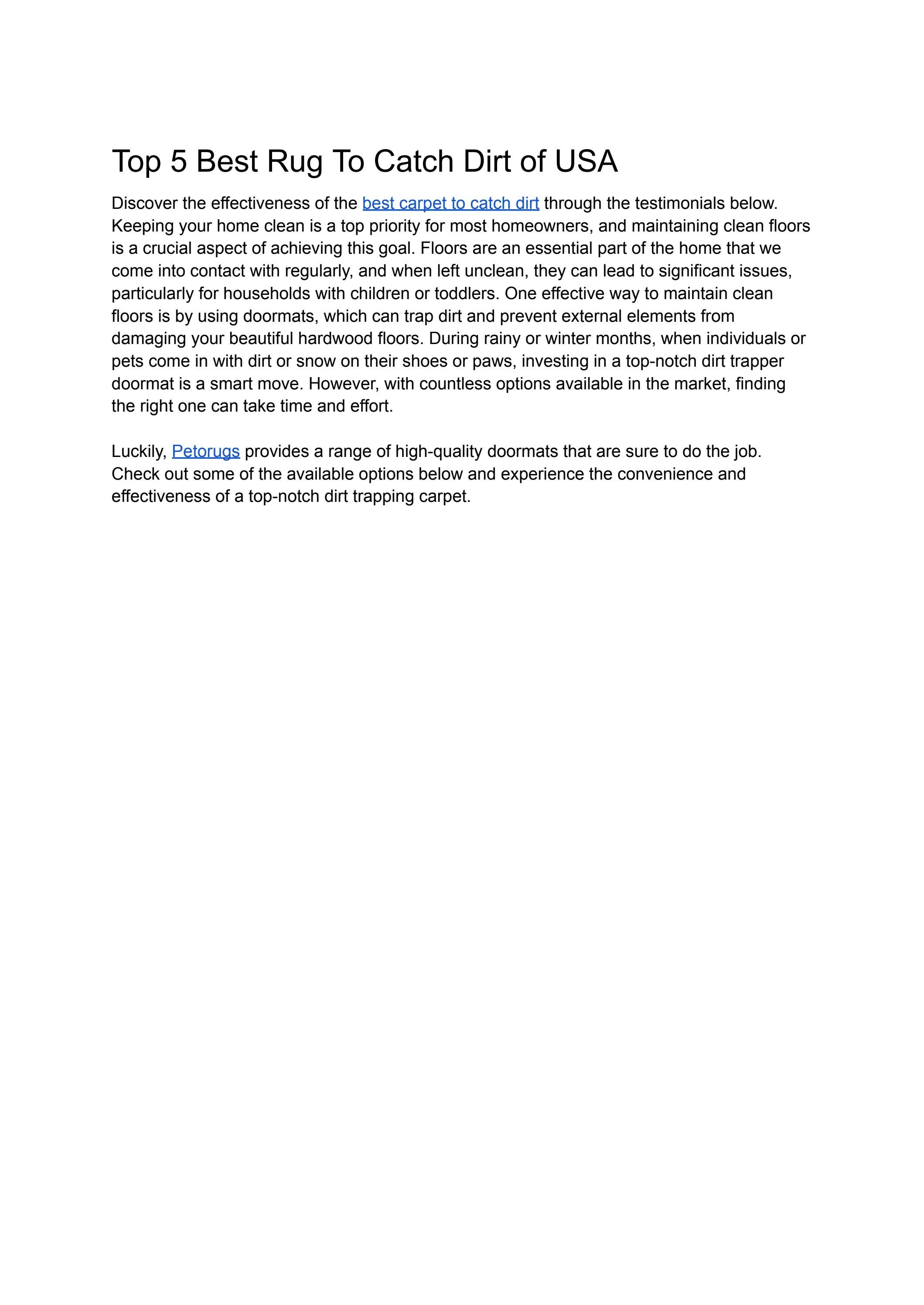 Top 5 Best Rug To Catch Dirt of USA by petorugsstore Issuu