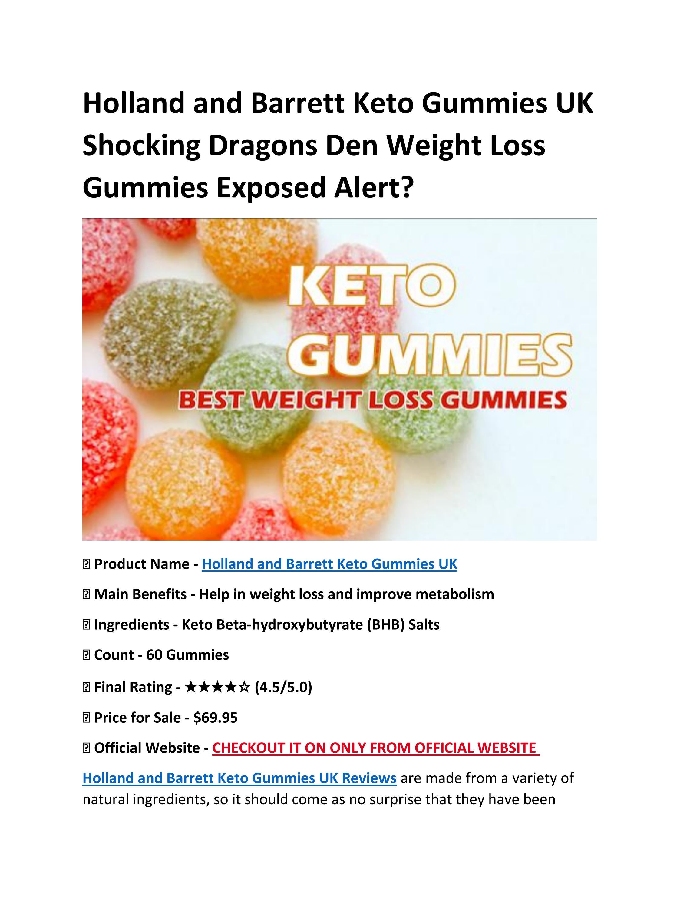 Holland and Barrett Keto Gummies by hollandandbarrettketogummy Issuu