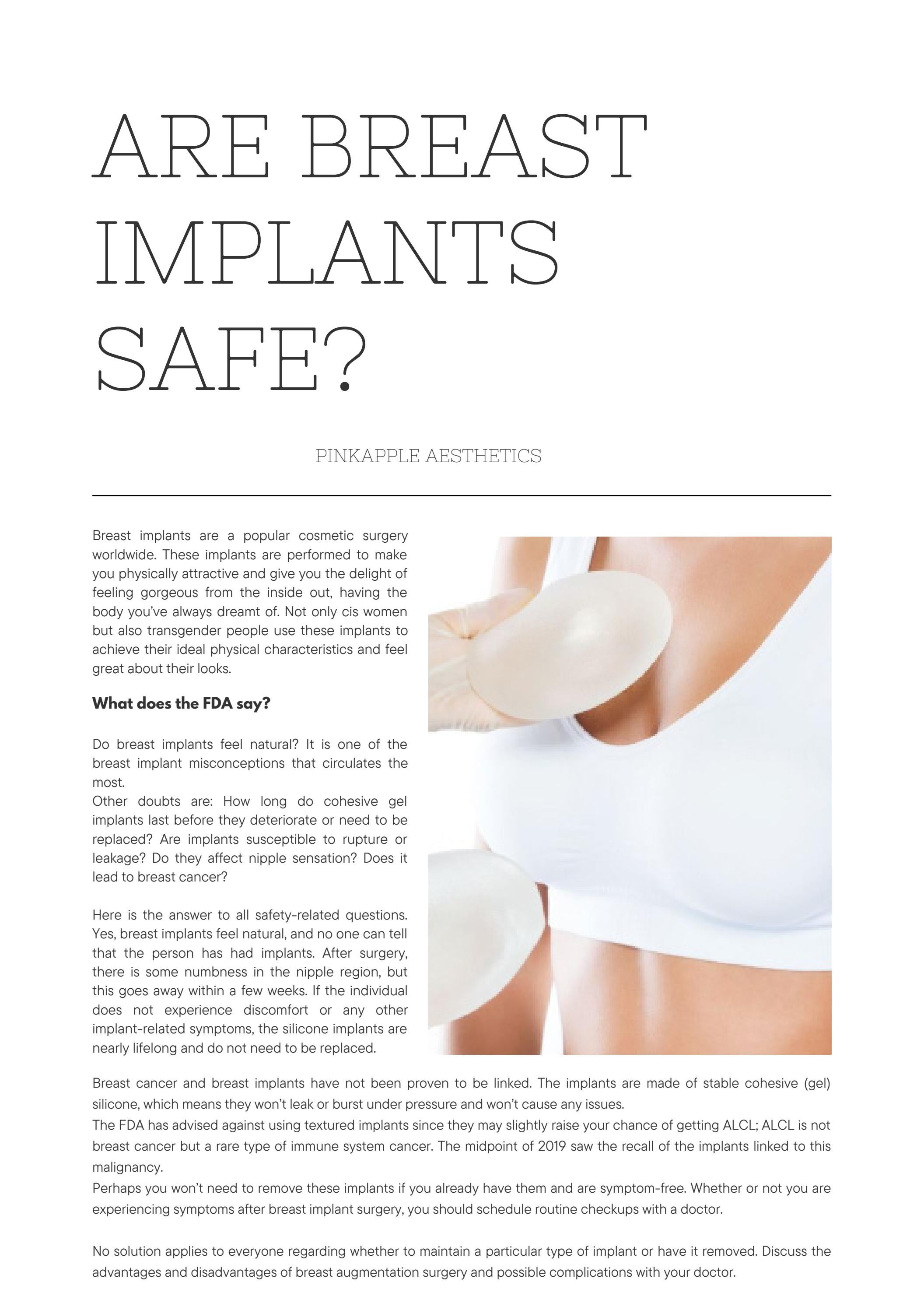 ARE BREAST IMPLANTS SAFE? by Pinkapple Aesthetics Issuu