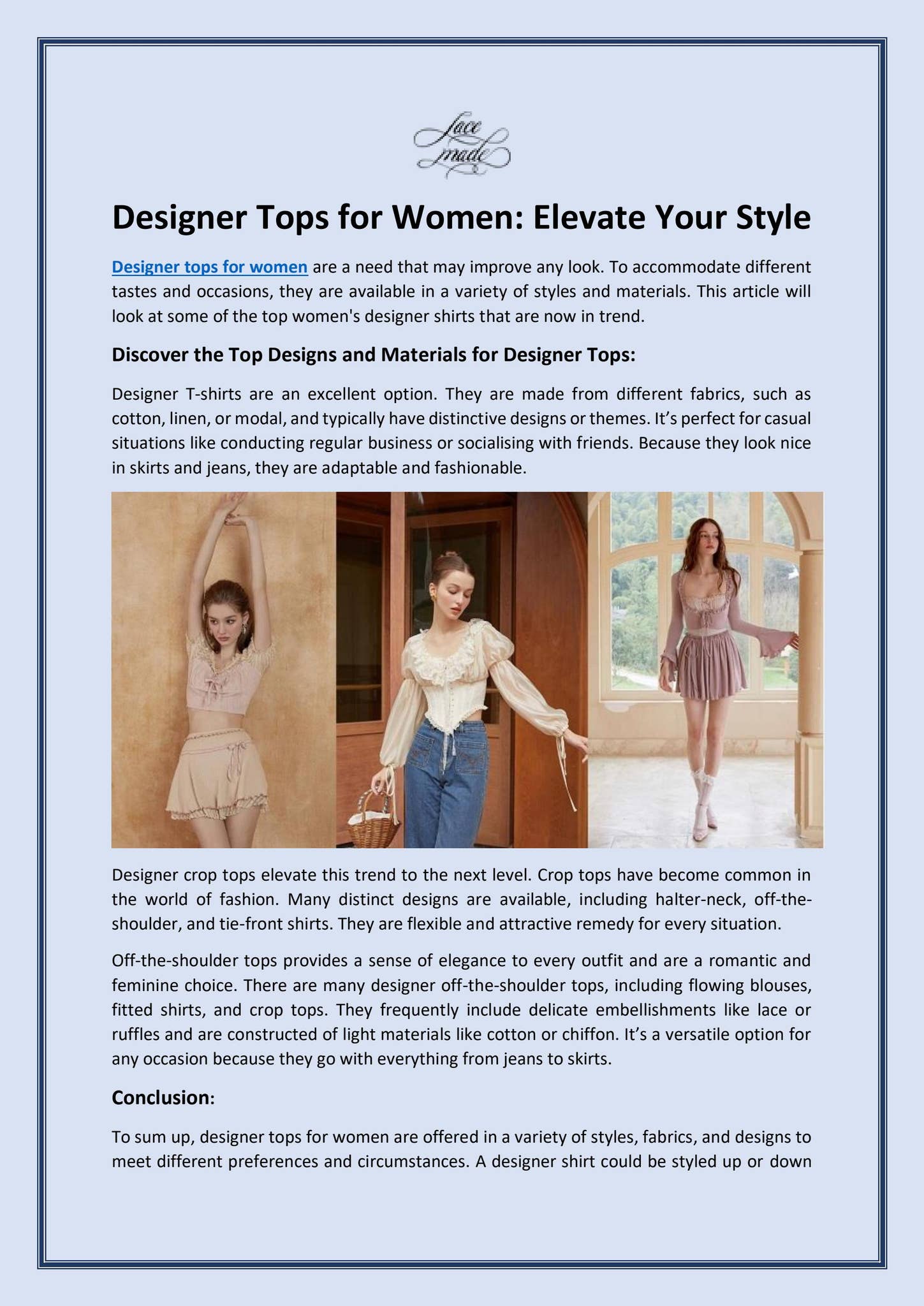nice designer tops
