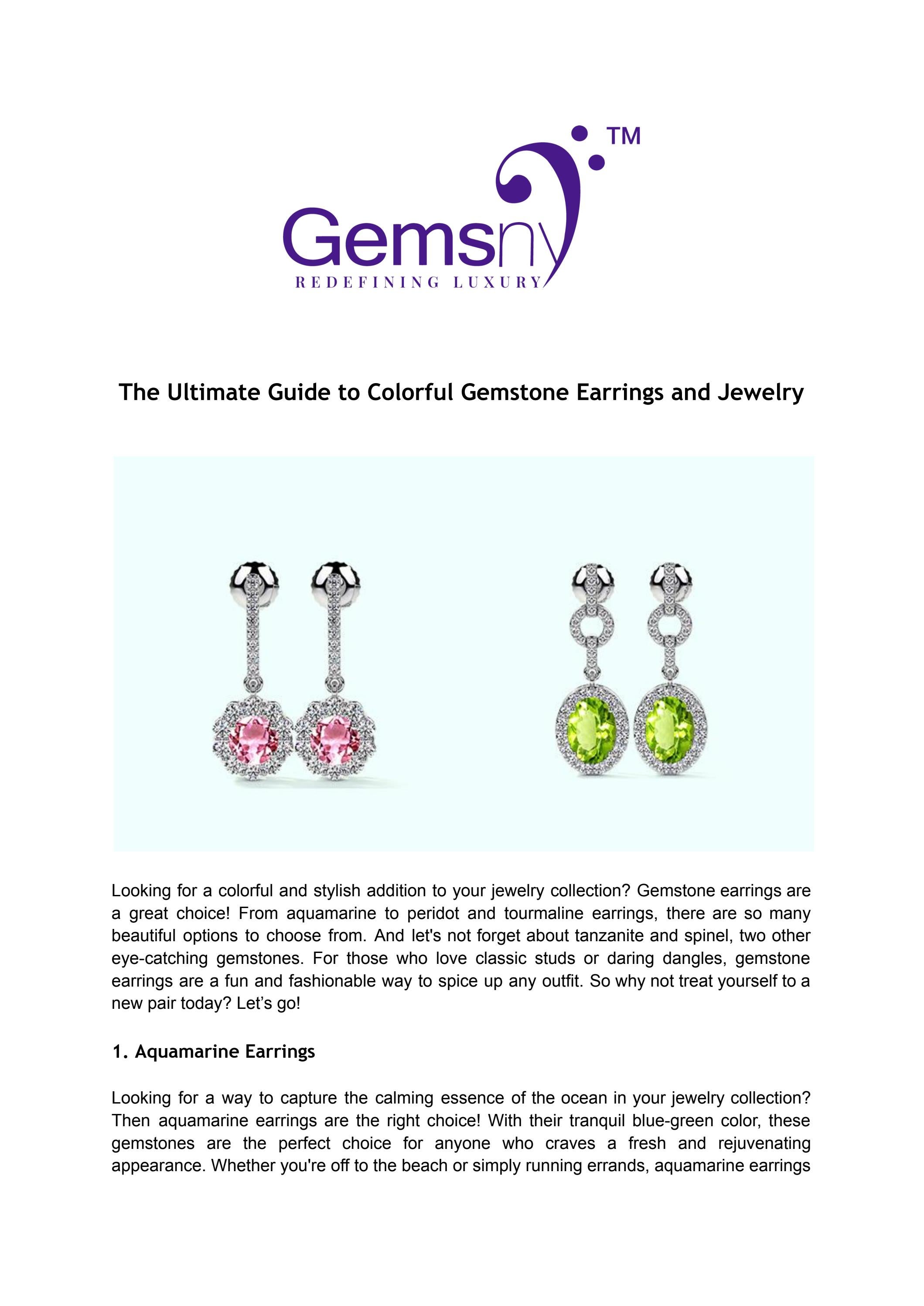 The Ultimate Guide to Colorful Gemstone Earrings and Jewelry by Victor
