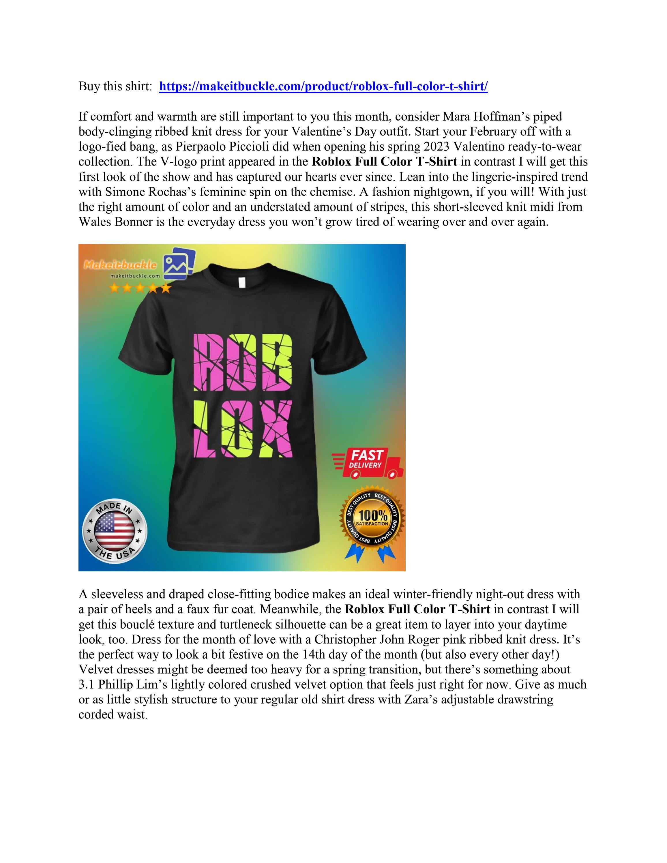 Makeitbuckle LLC Roblox Full Color TShirt by Makeitbuckle Issuu