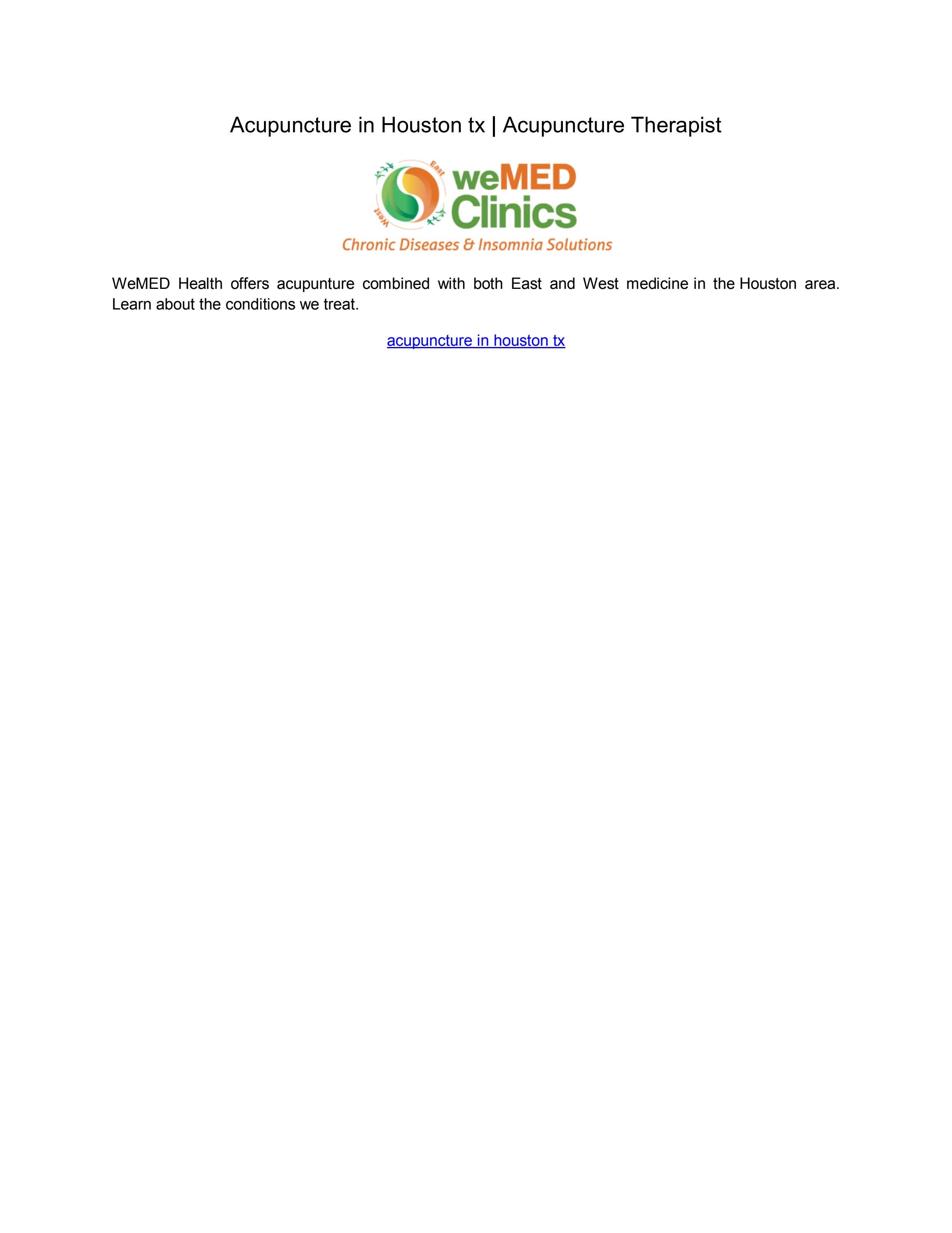 Acupuncture in Houston tx Acupuncture Therapist by wemed health Issuu