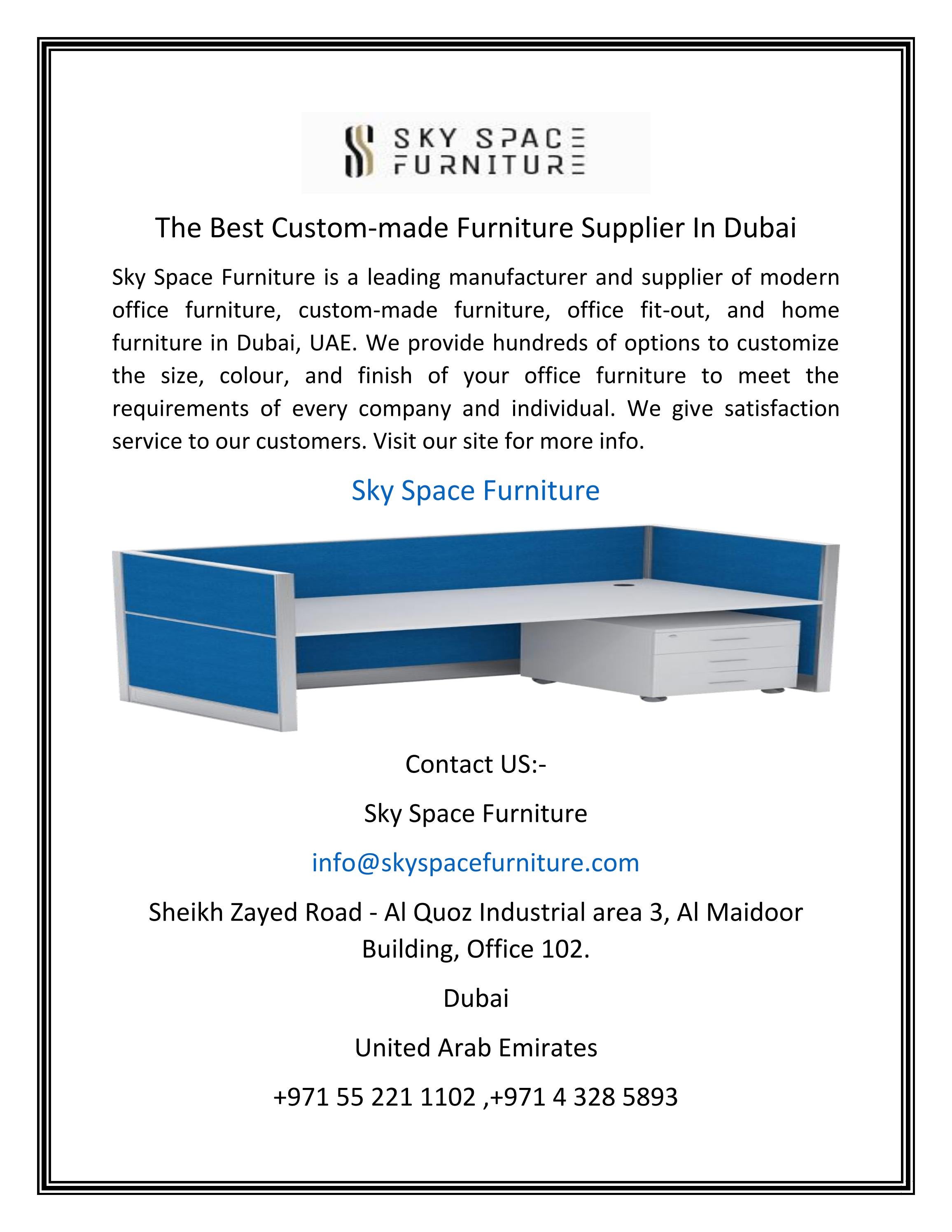 The Best Custommade Furniture Supplier In Dubai by Sky space Furniture