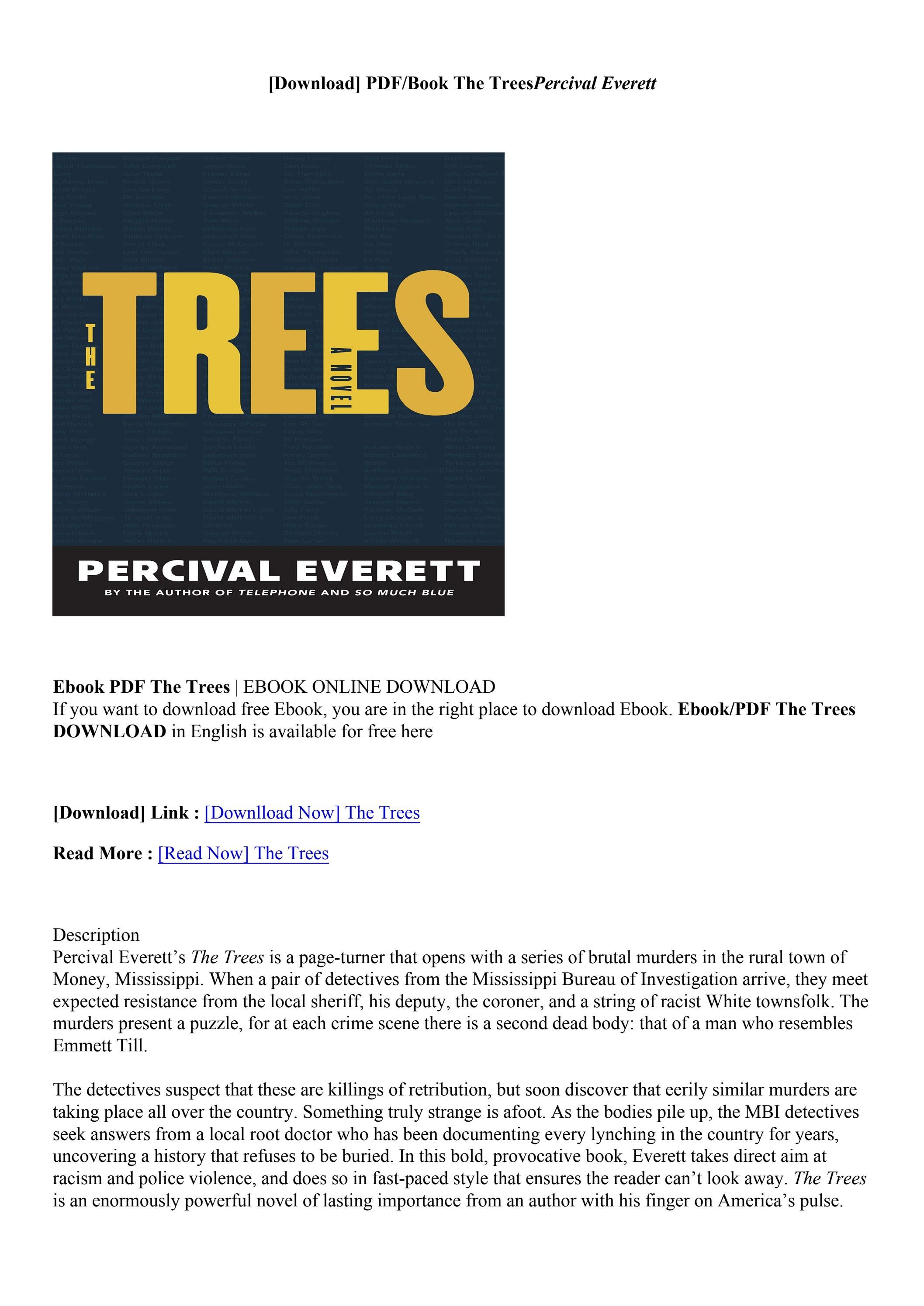 [Download] The Trees Percival Everett by dweinornb Issuu