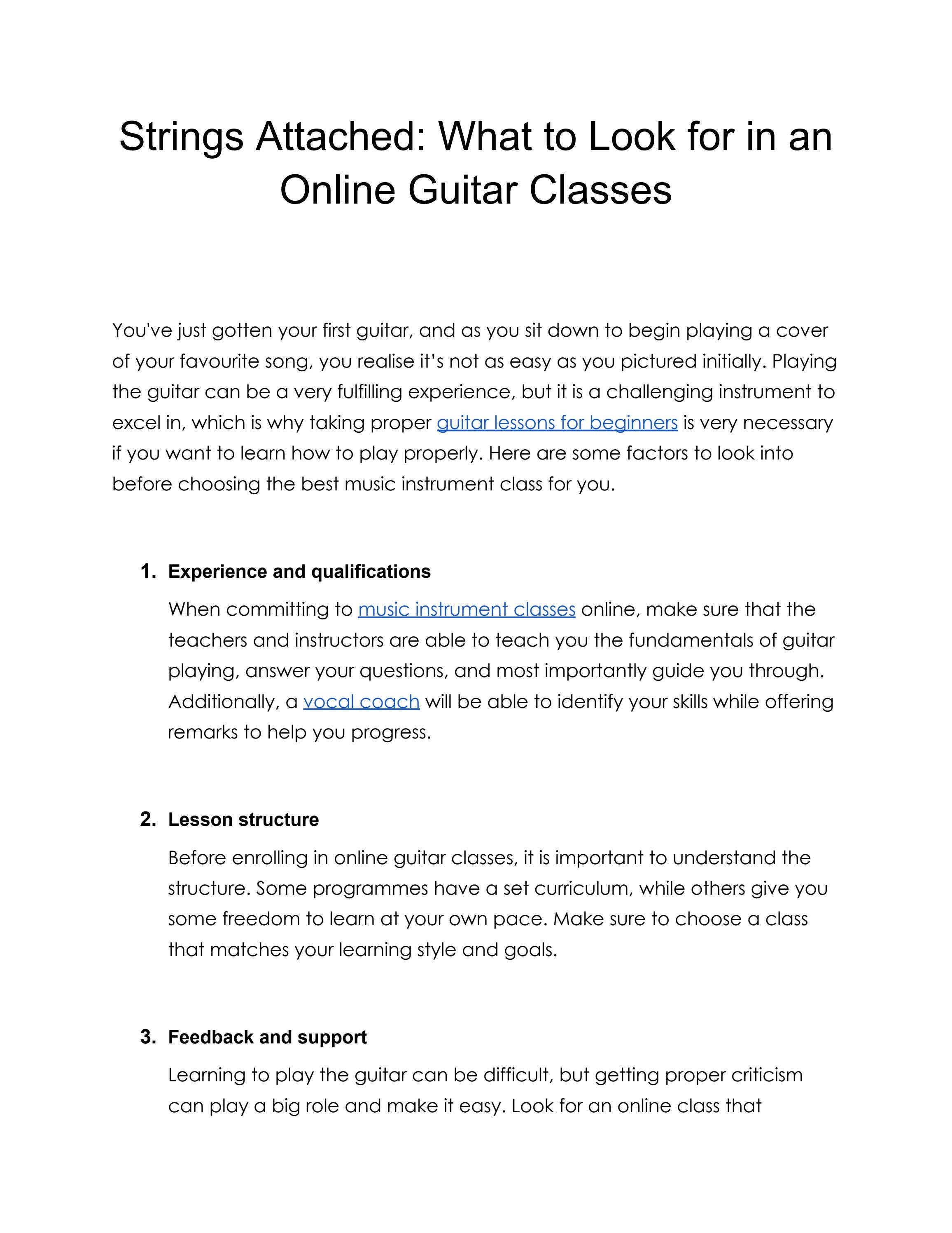 Strings Attached What to Look for in an Online Guitar Classes by