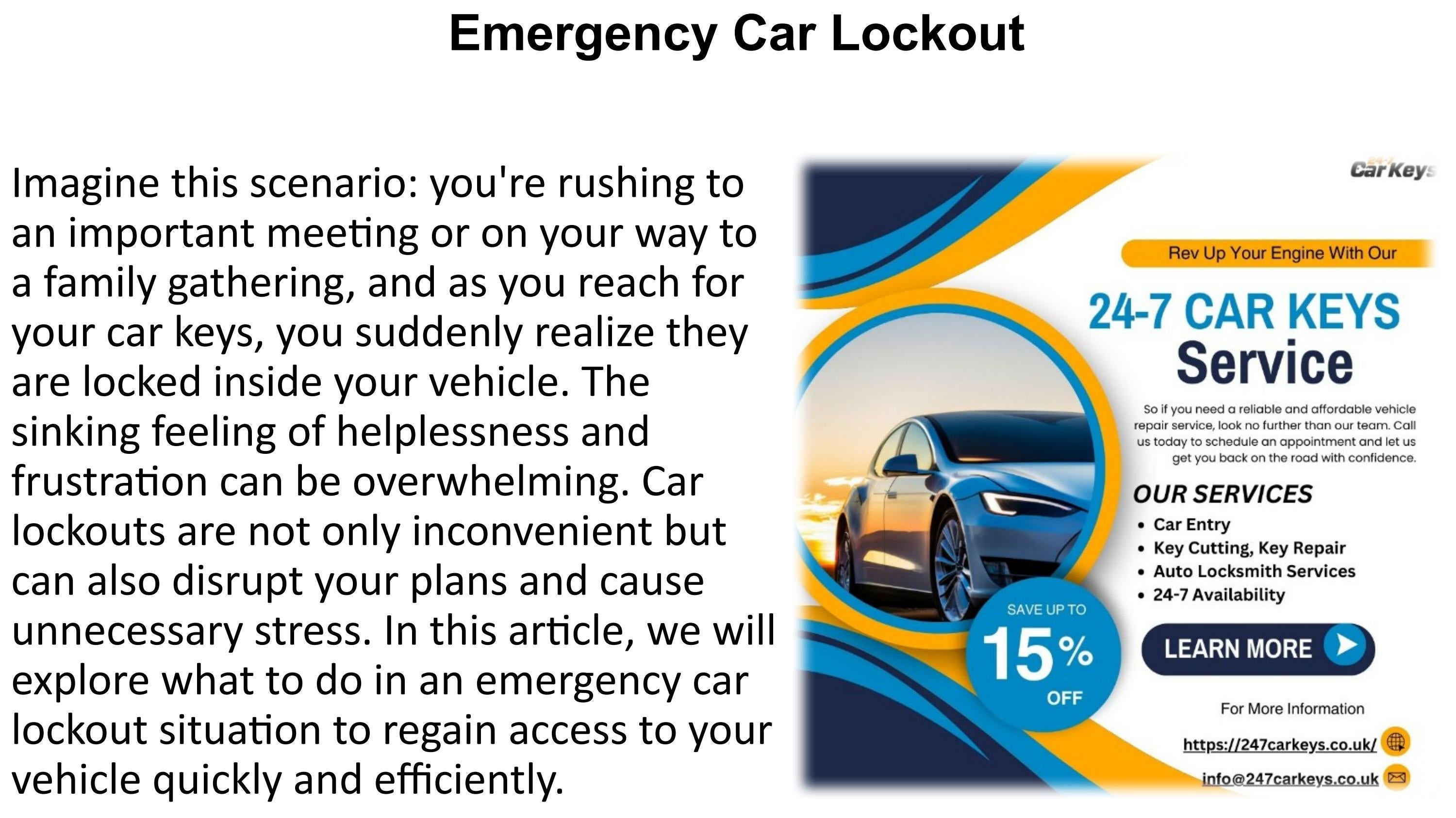 Emergency Car Lockout by 247carkeysinreading Issuu