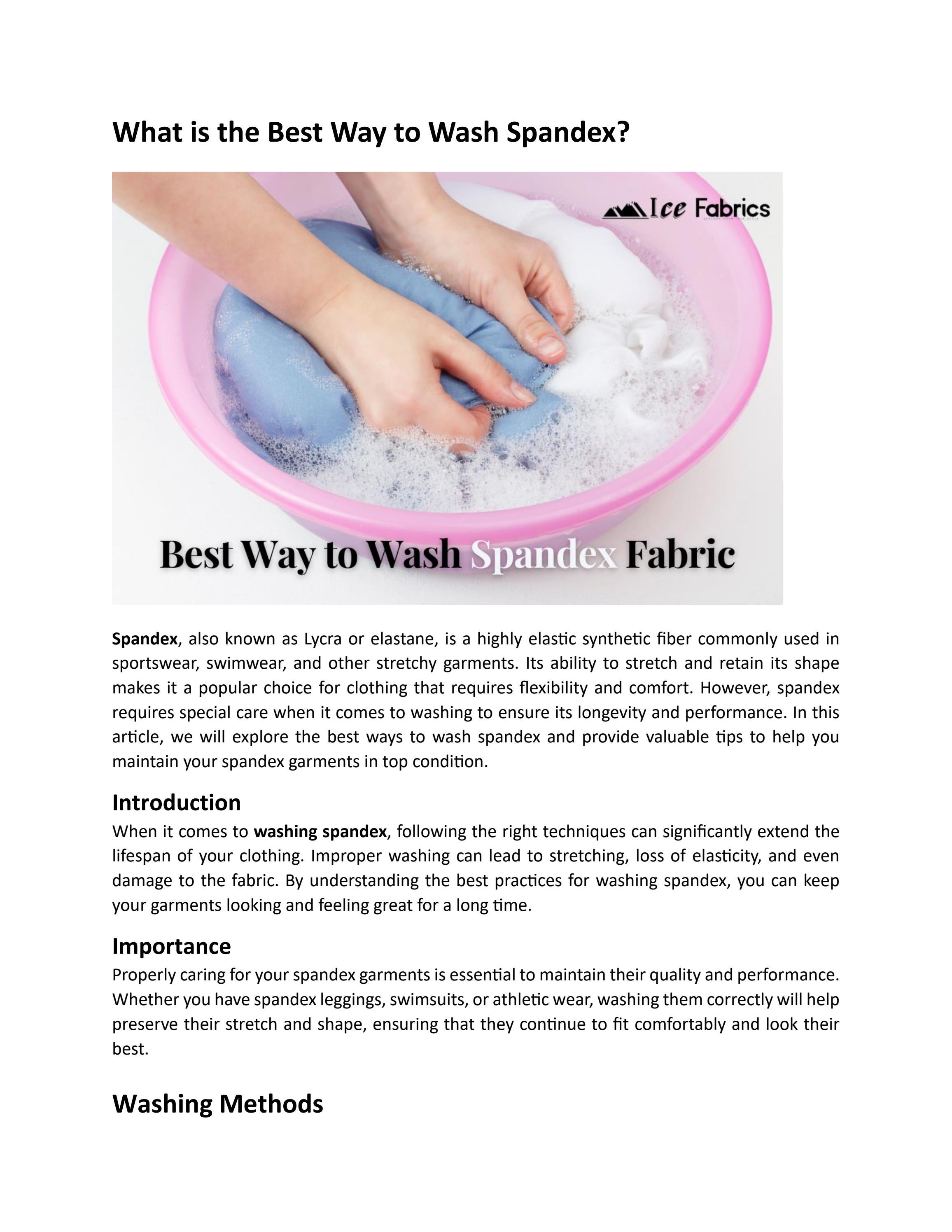 What is the Best Way to Wash Spandex? by Nancy Sullivan Issuu