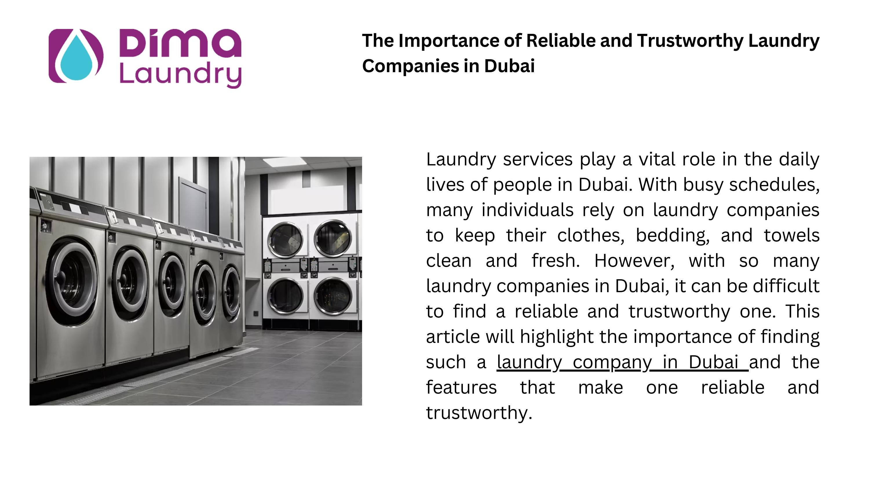 The Importance Of Reliable and Trustworthy Laundry Companies In Dubai by Dima Laundry Issuu