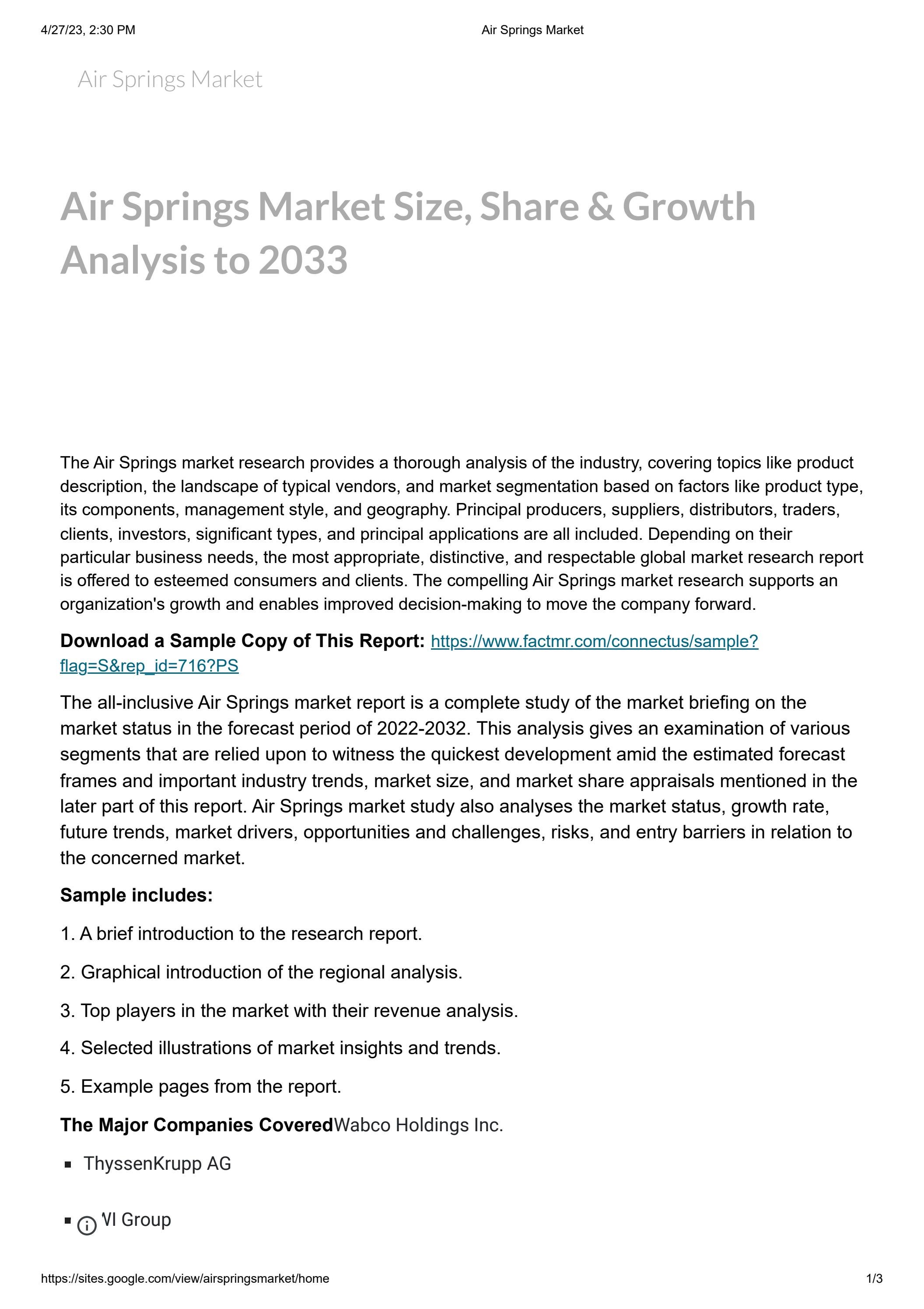 Air Springs Market by Akshay Satwaskar Issuu