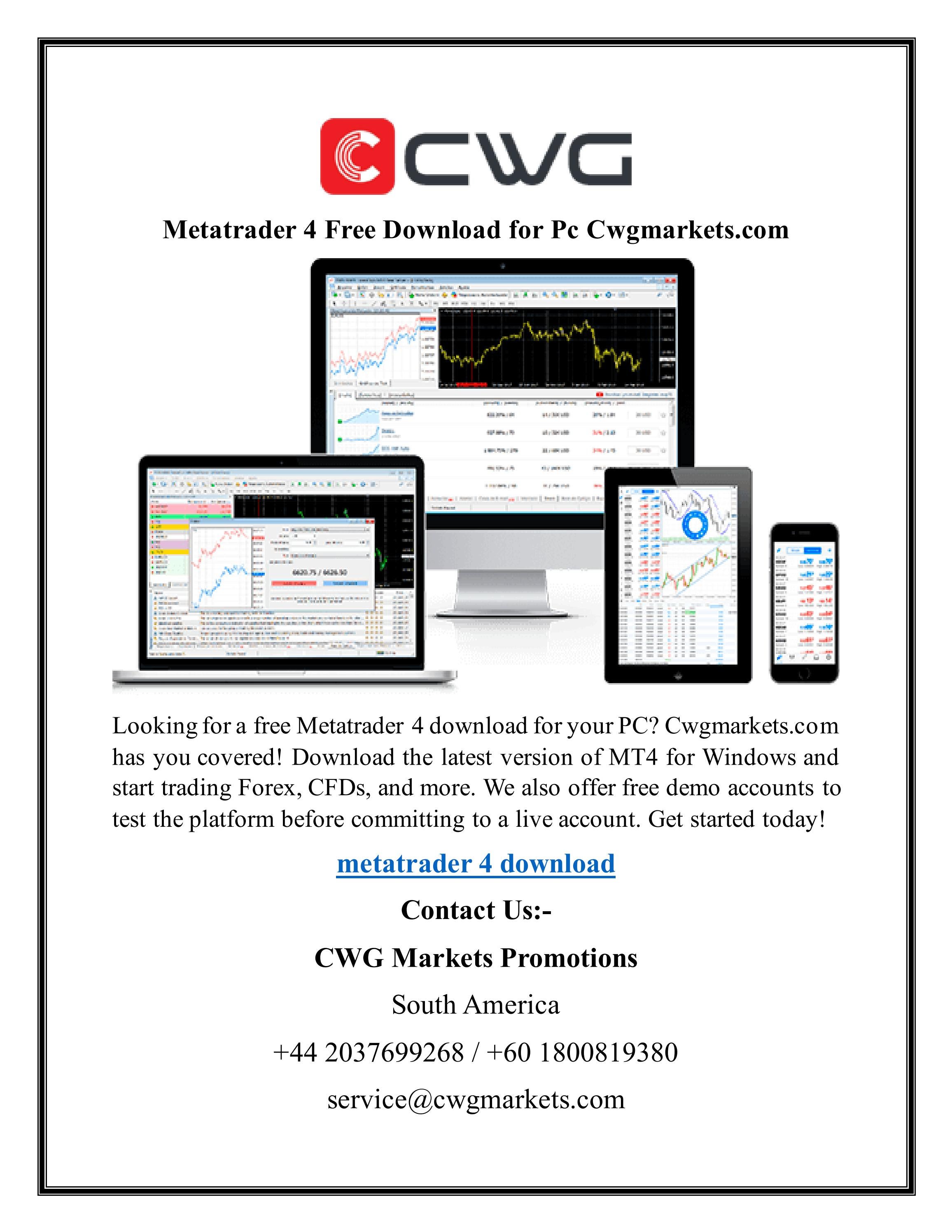 Metatrader 4 Free Download for Pc | Cwgmarkets.com by Cwg markets ...