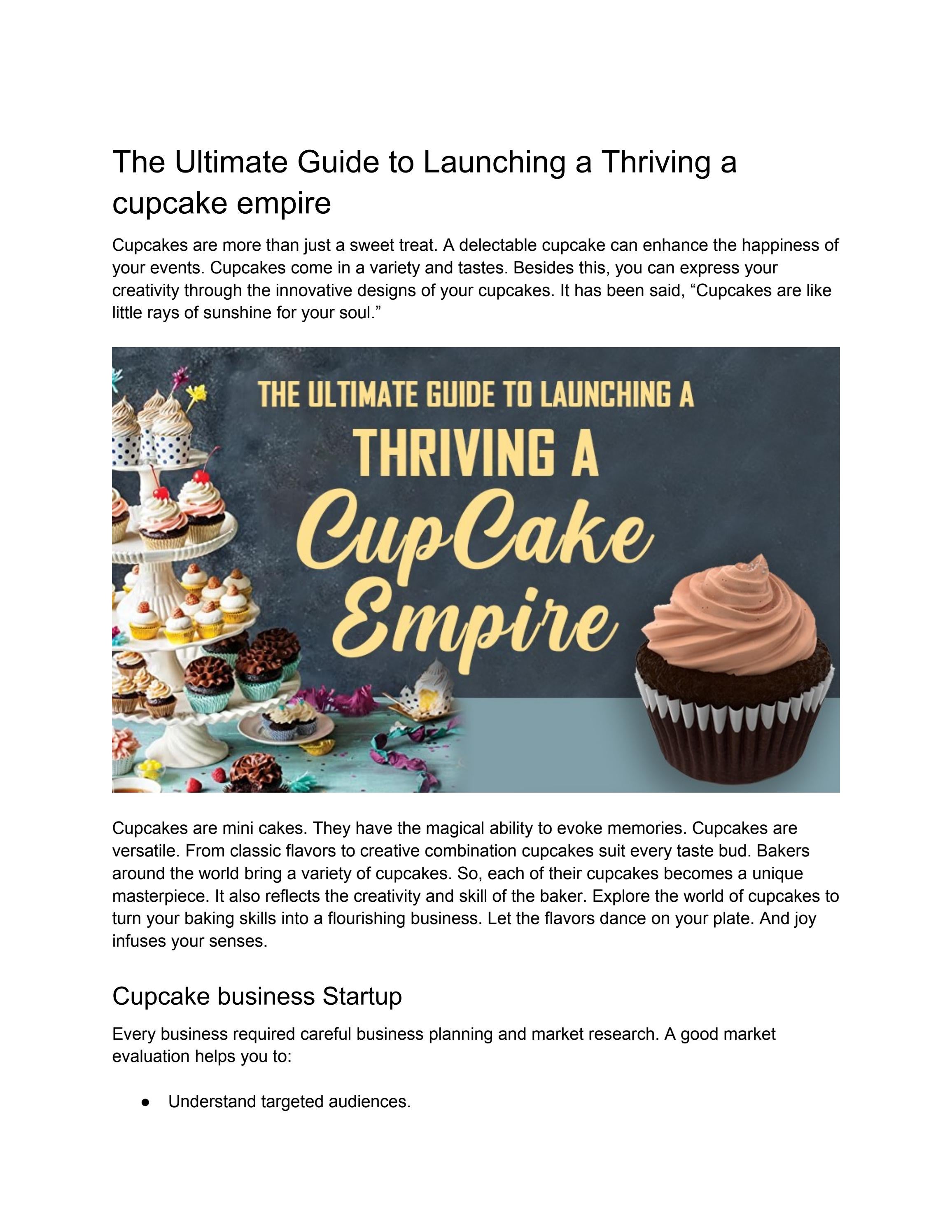 The Ultimate Guide to Launching a Thriving a cupcake empire by Lary