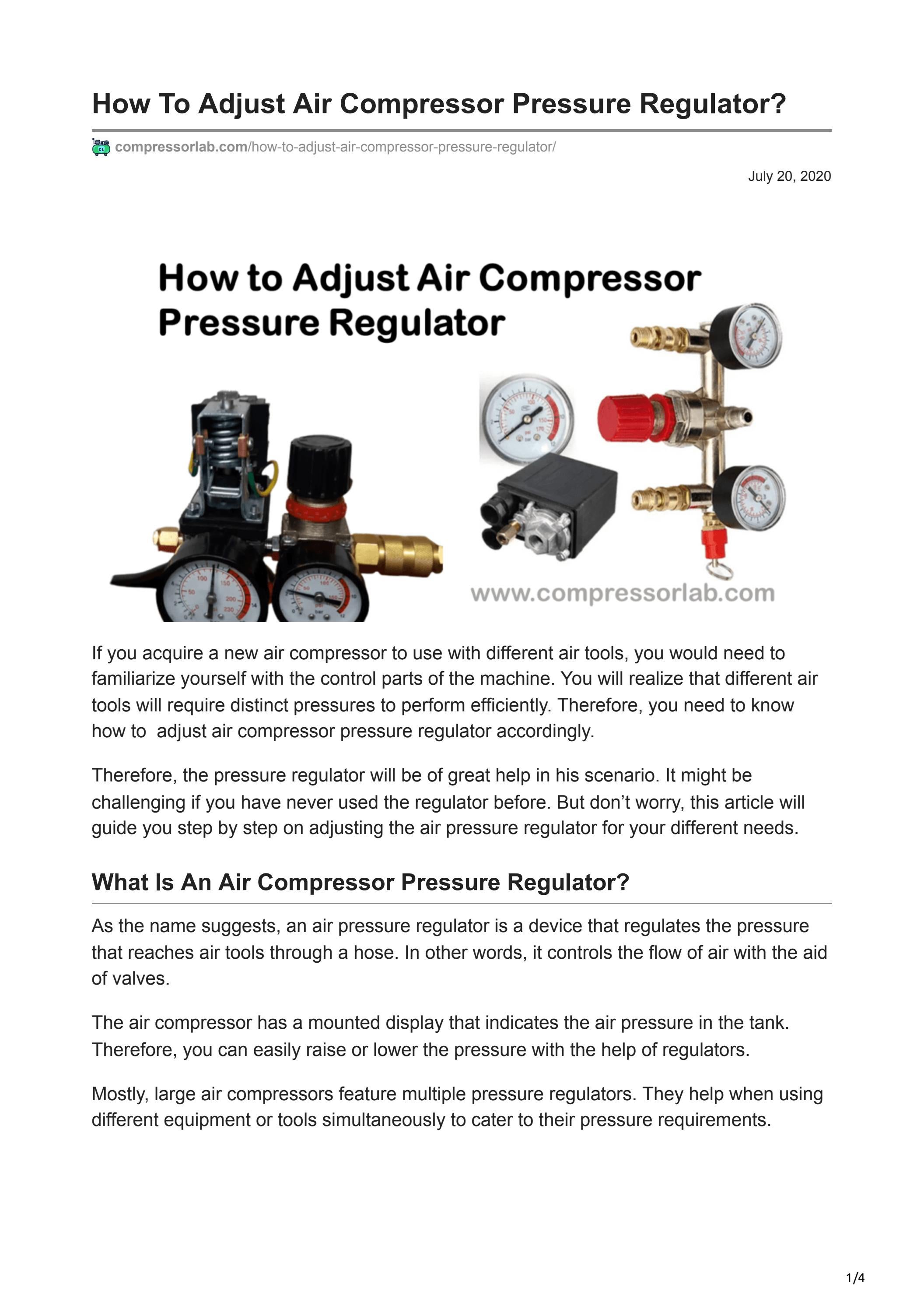 How To Adjust Air Compressor Pressure Regulator by Himel Shahriar Issuu