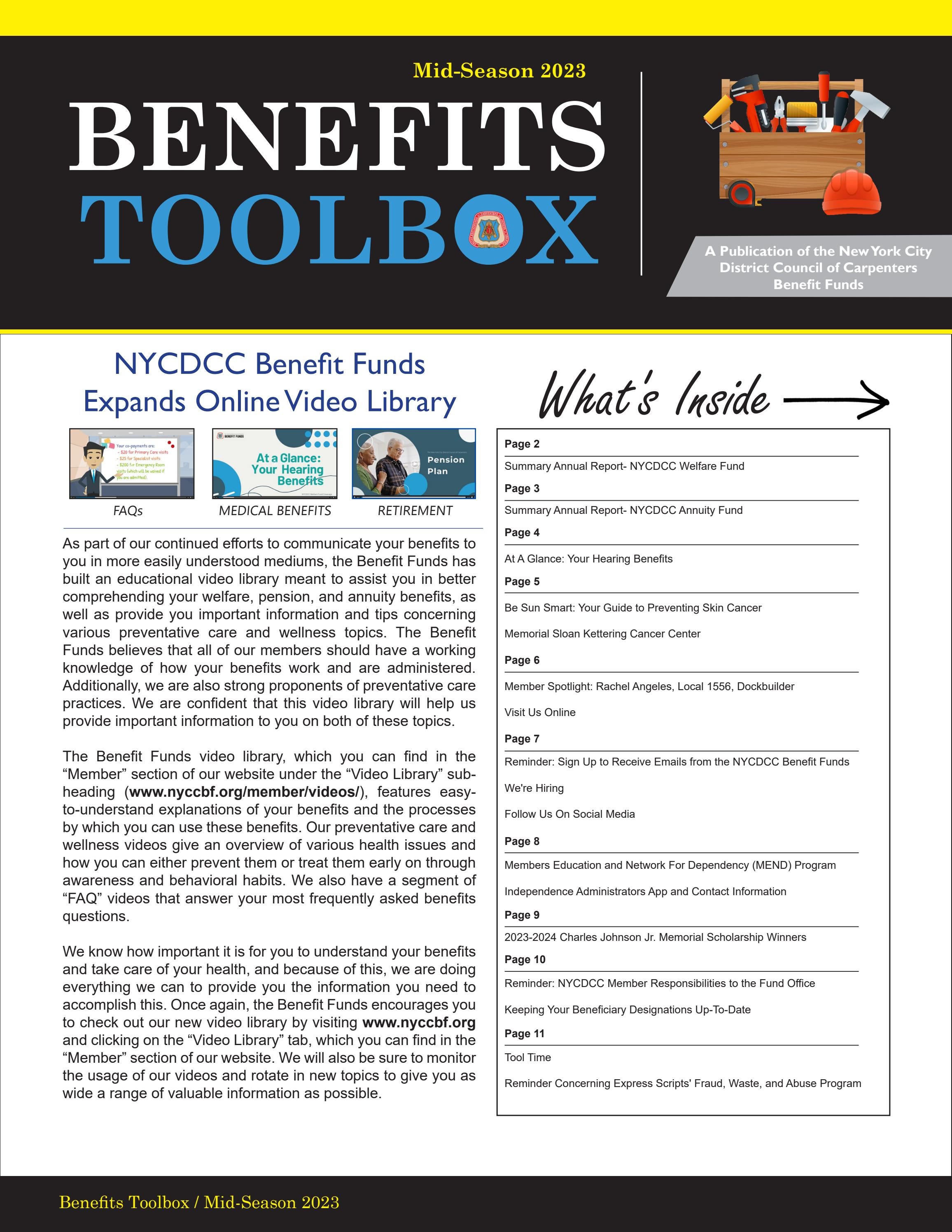 Benefits Toolbox - Mid Season 2023 by CHWMedia - Issuu