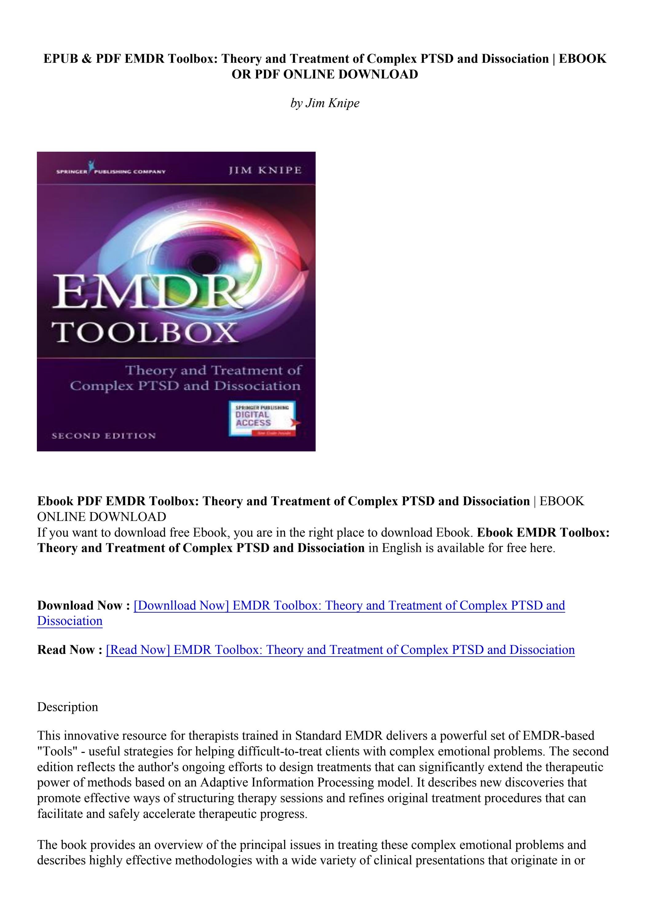 Download Book EMDR Toolbox Theory and Treatment of Complex PTSD and