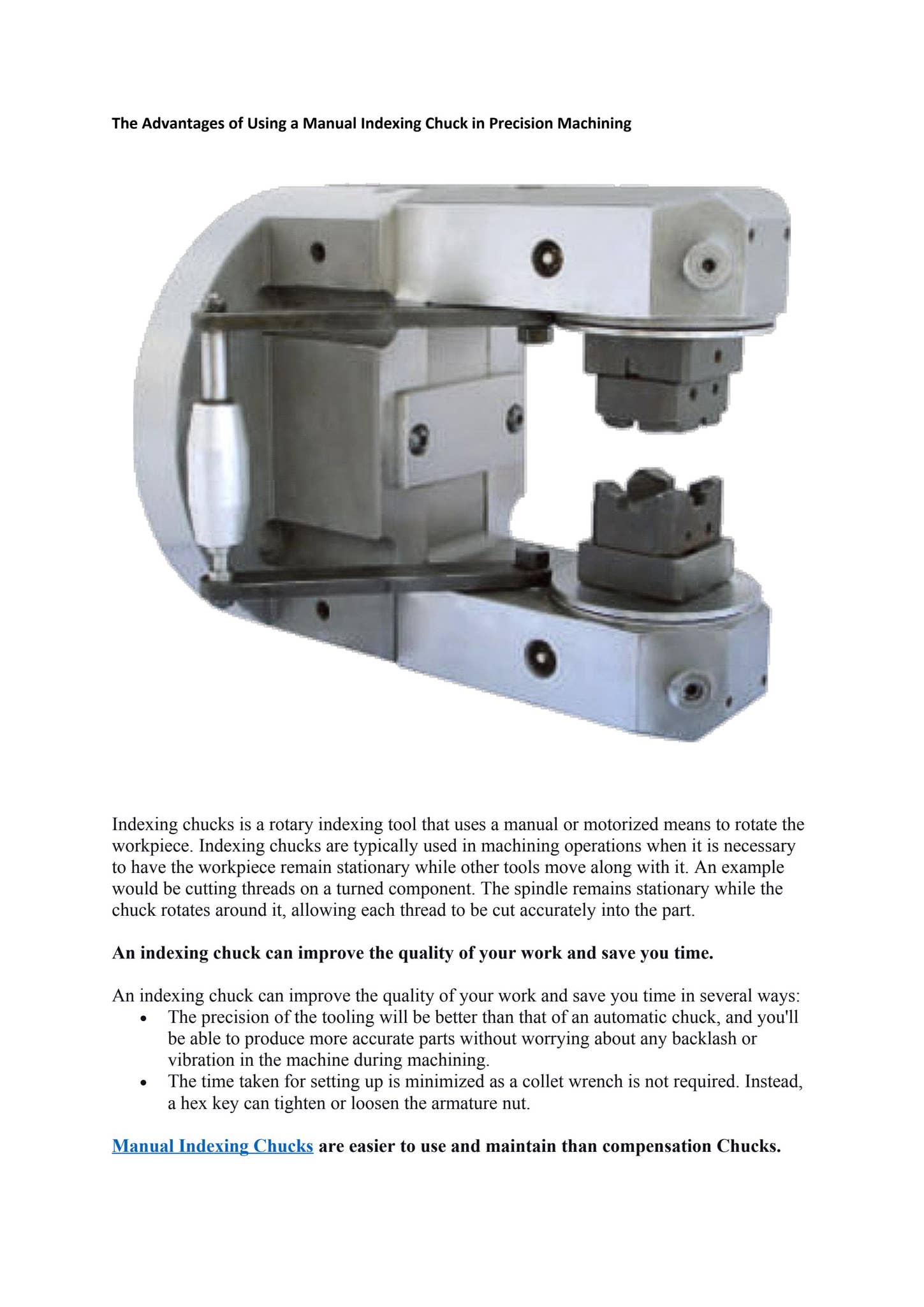 The Advantages of Using a Manual Indexing Chuck in Precision Machining ...