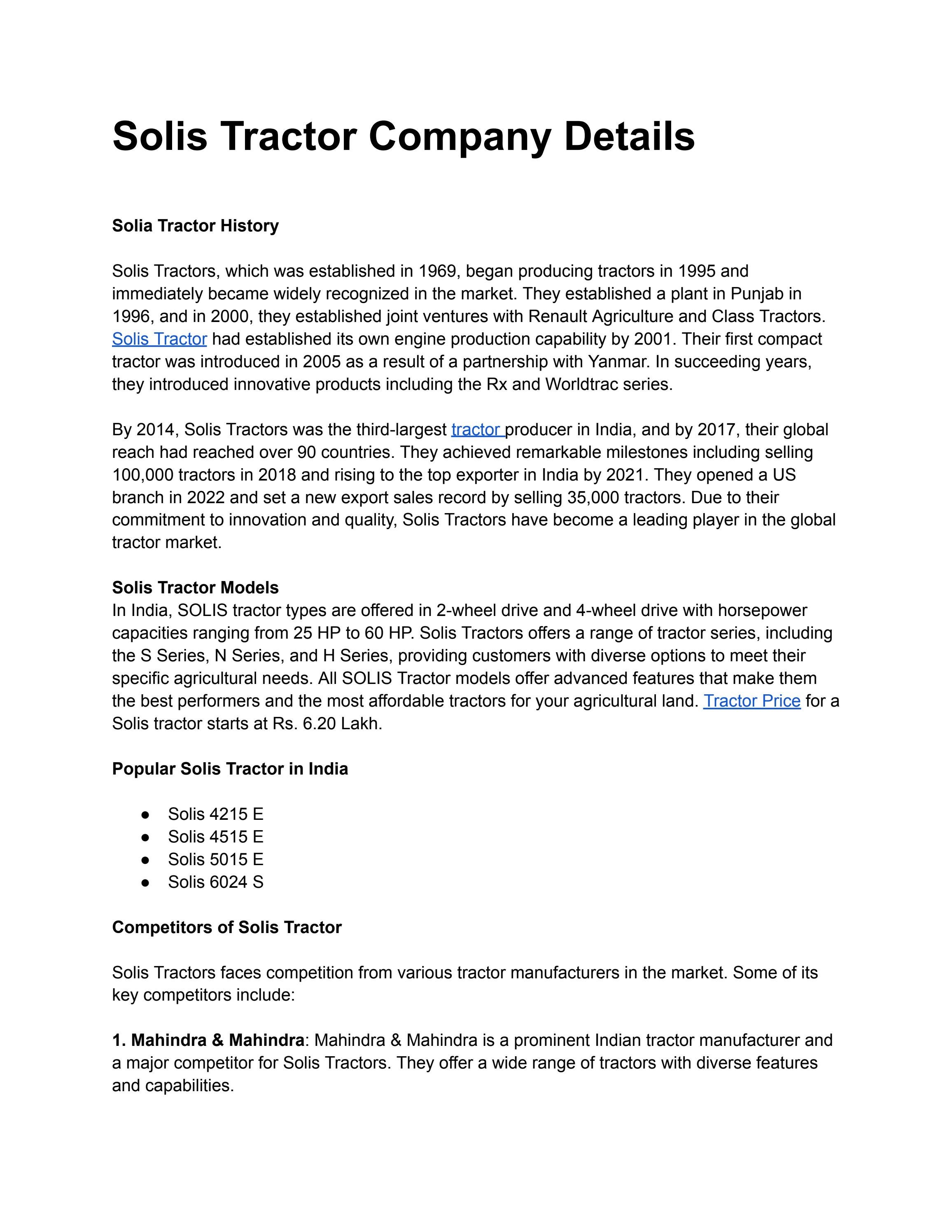 Solis Tractor Company Details by seemajain00 Issuu
