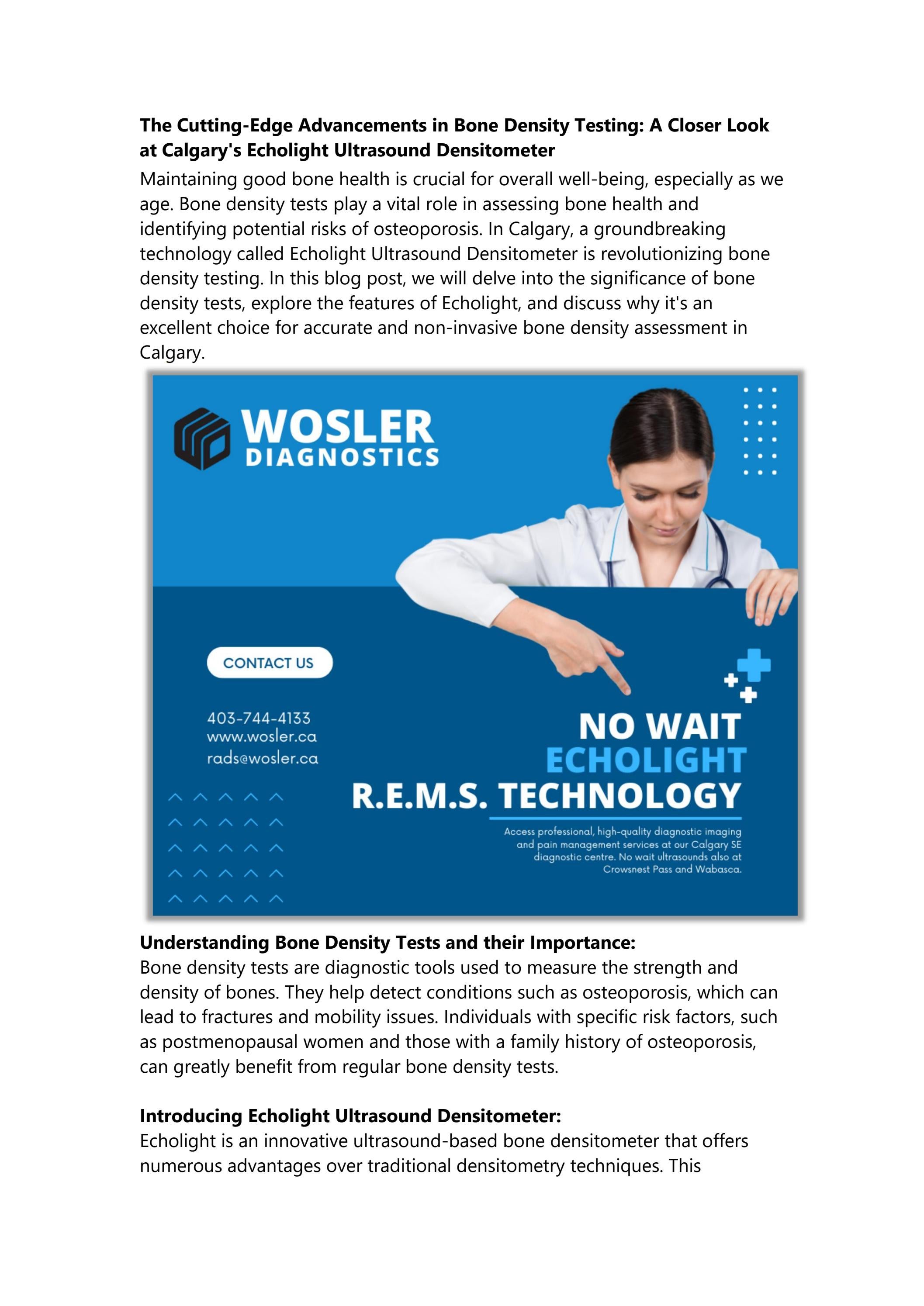 The CuttingEdge Advancements in Bone Density Testing A Closer Look at