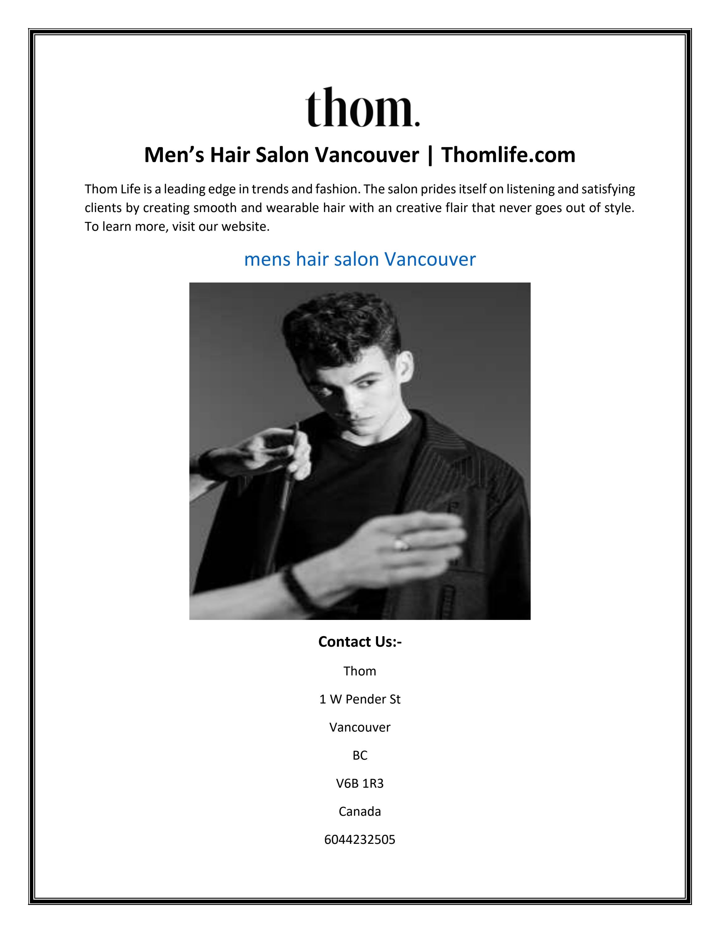 Men’s Hair Salon Vancouver by Thom Life Issuu