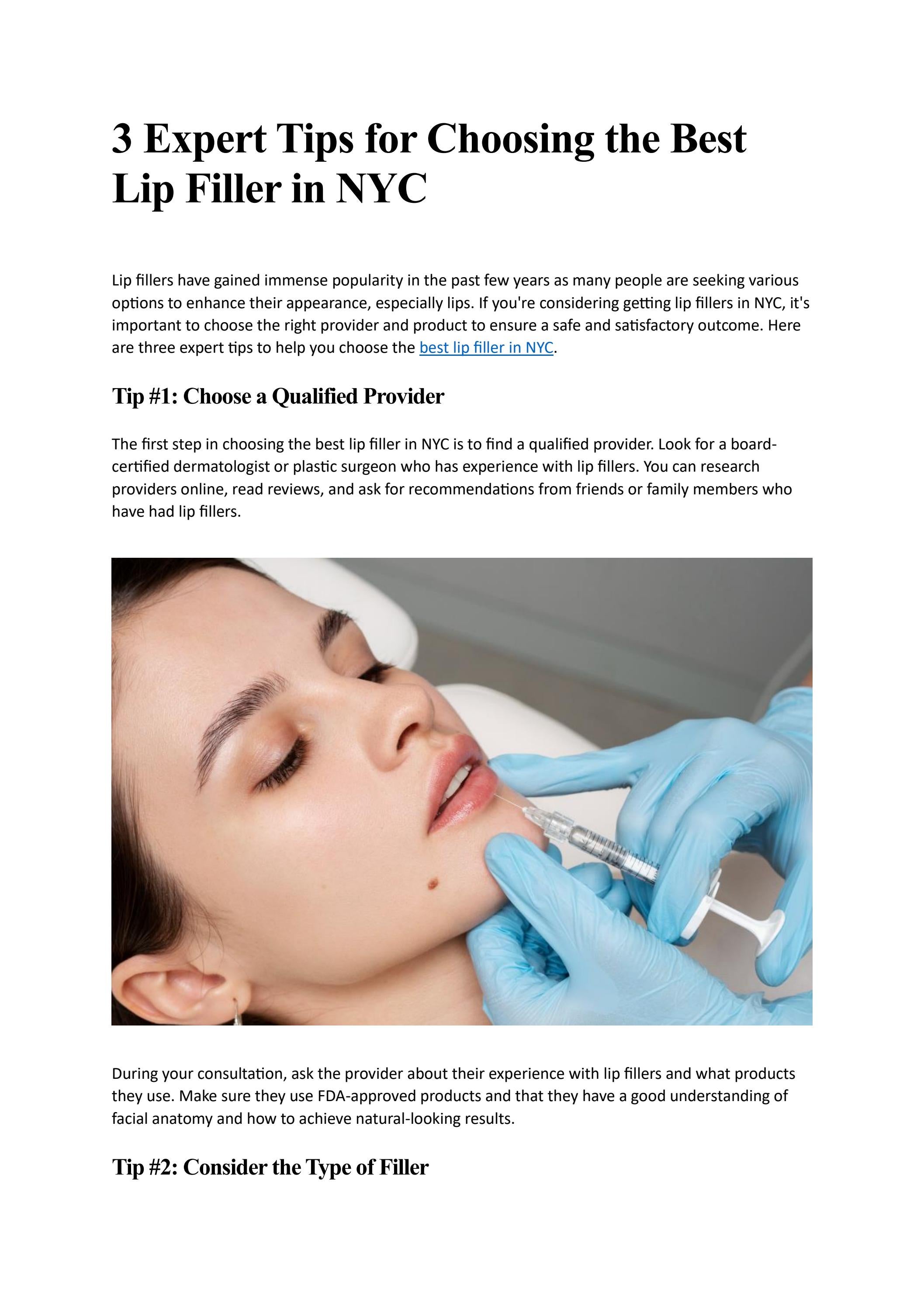 3 Expert Tips for Choosing the Best Lip Filler in NYC by MoBoNYC - Issuu