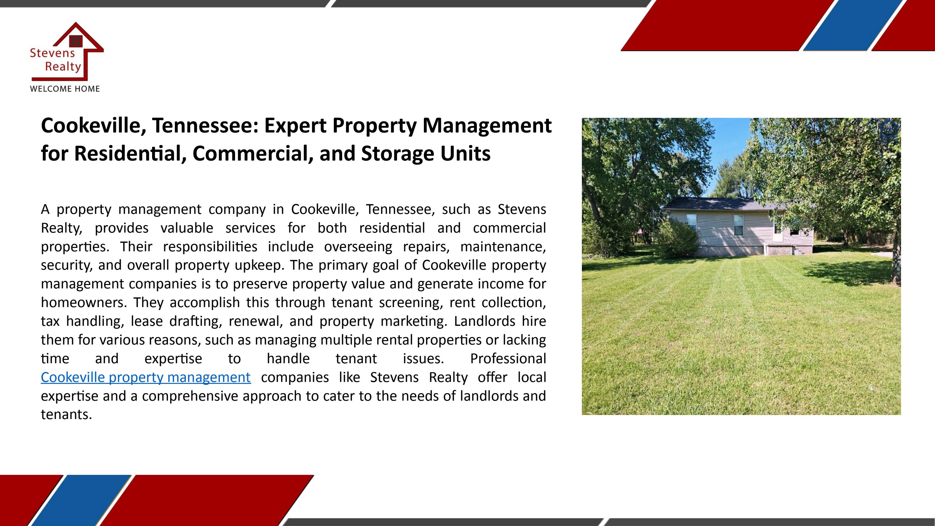 Cookeville, Tennessee Expert Property Management for Residential