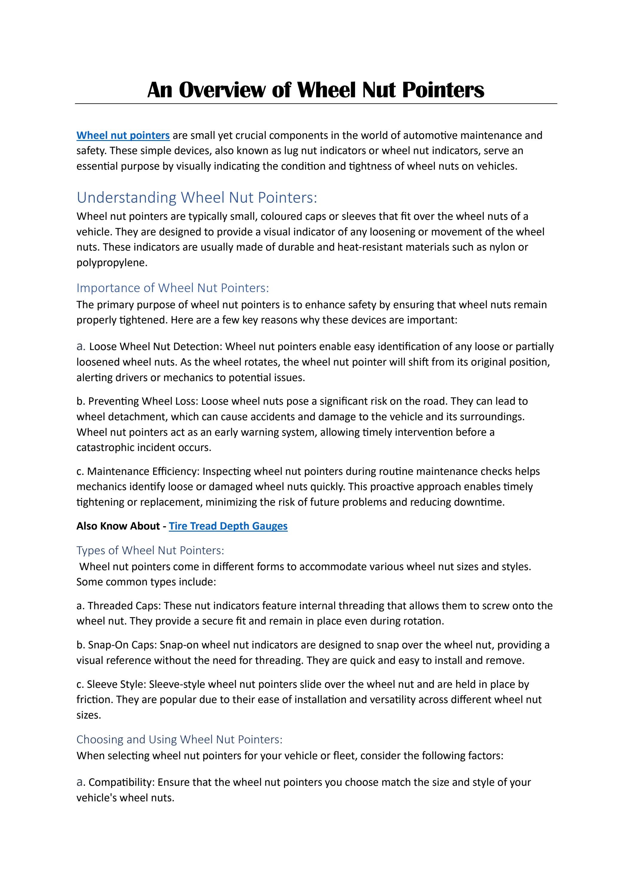 An Overview of Wheel Nut Pointers by Article Senior Issuu