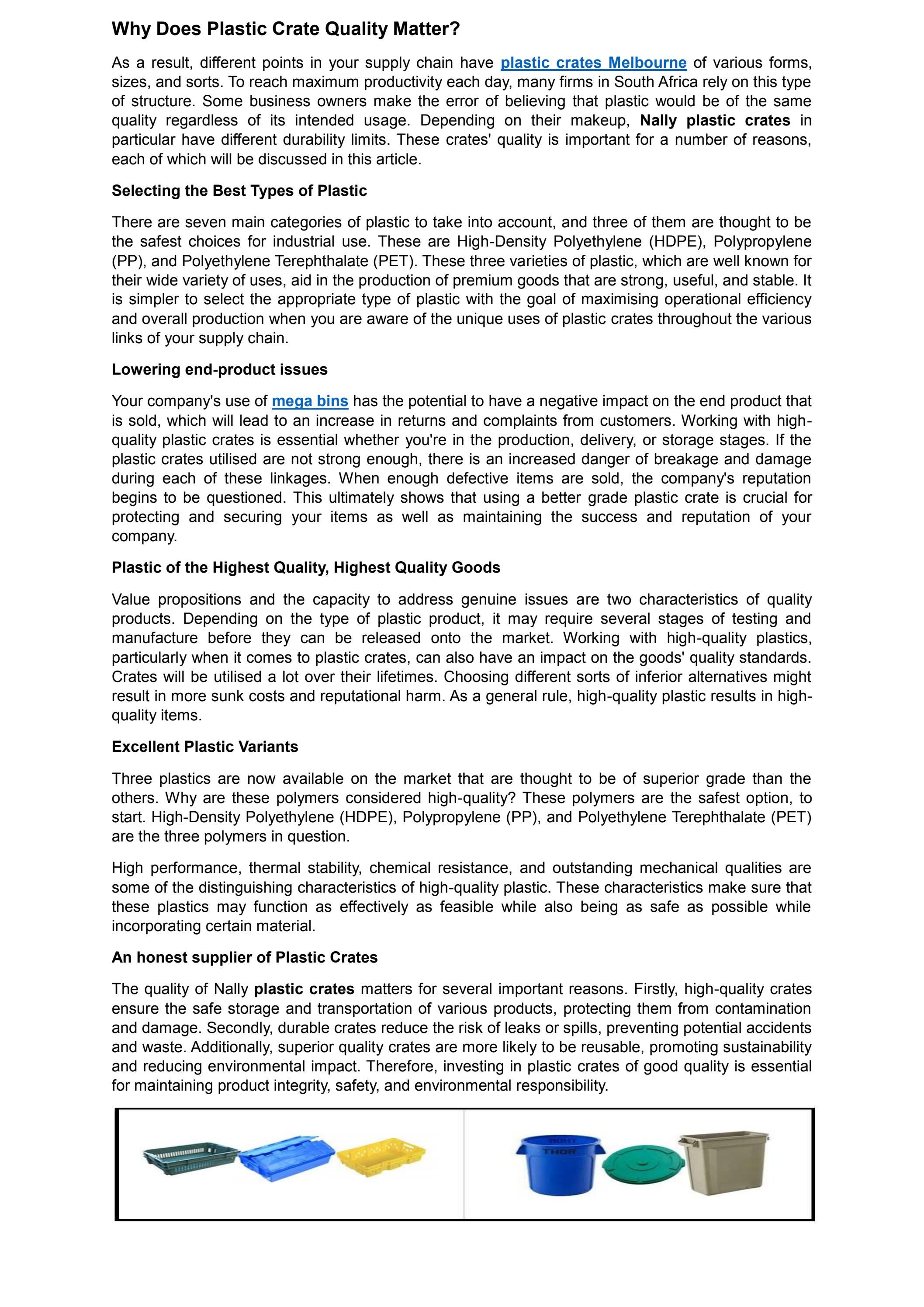 Why Does Plastic Crate Quality Matter? by Nallyplastics Issuu