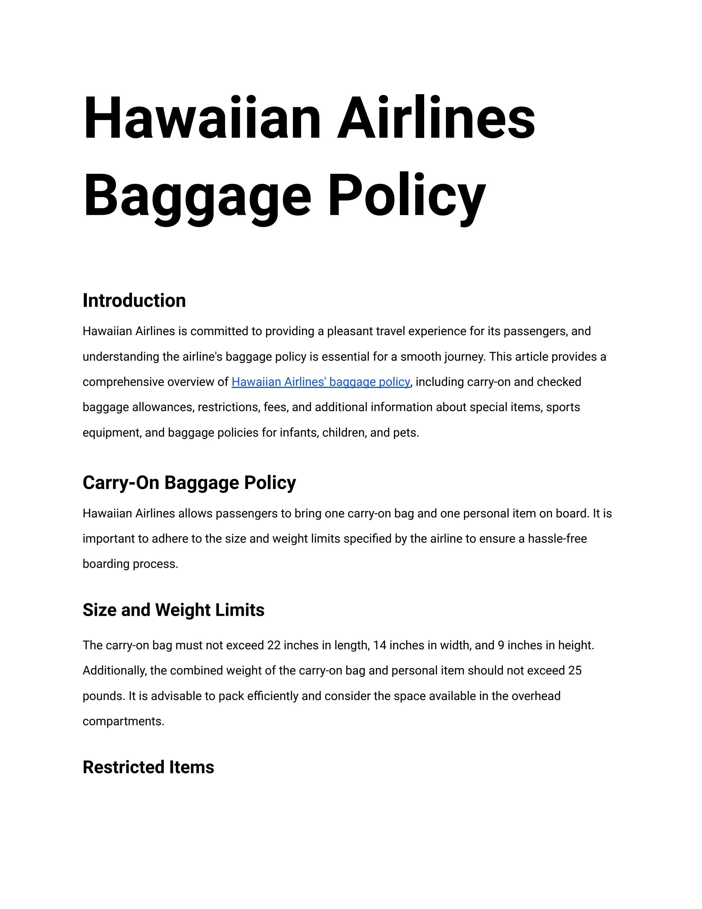 Hawaiian Airlines Baggage Policy by Nicolus lin Issuu