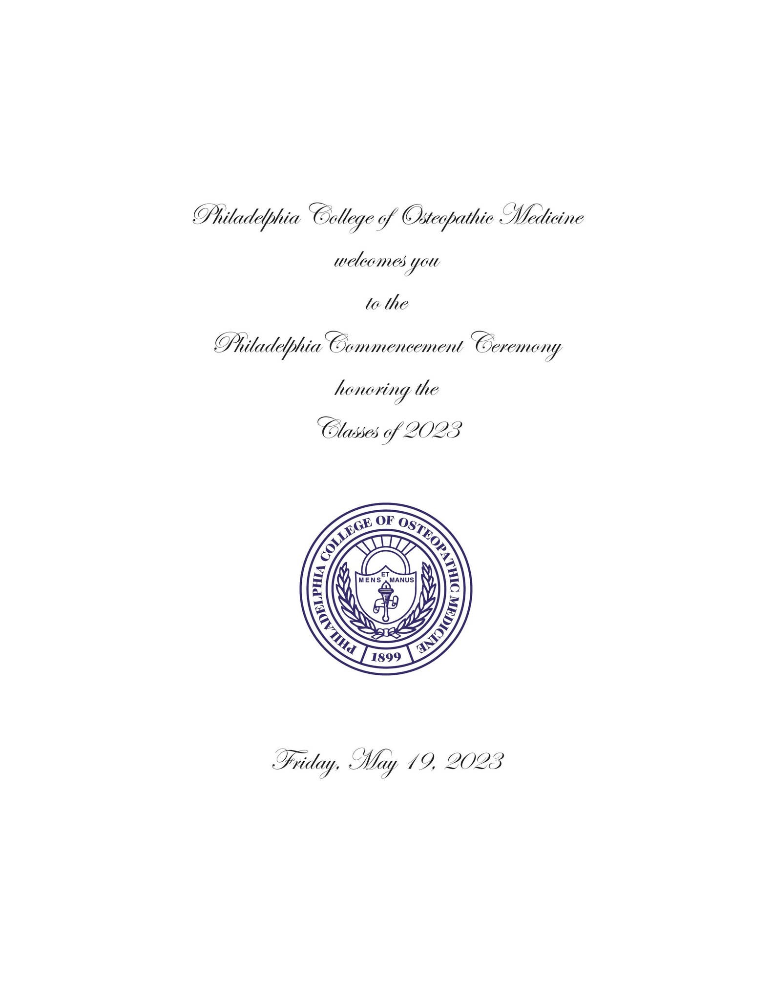 2023 PCOM Commencement Program by Philadelphia College of Osteopathic  Medicine - Issuu, image size:1583x2048