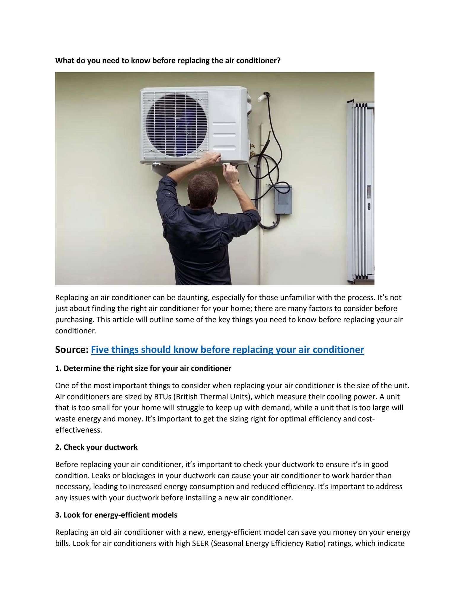 Five things should know before replacing your air conditioner by ...