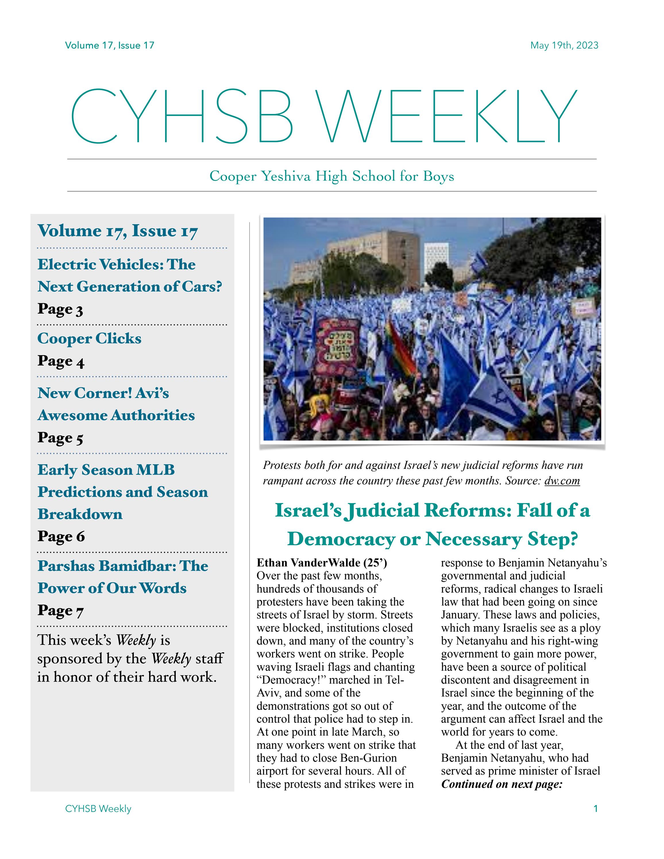 CYHSB Weekly 5/19/2023 by Margolin Hebrew Academy Issuu