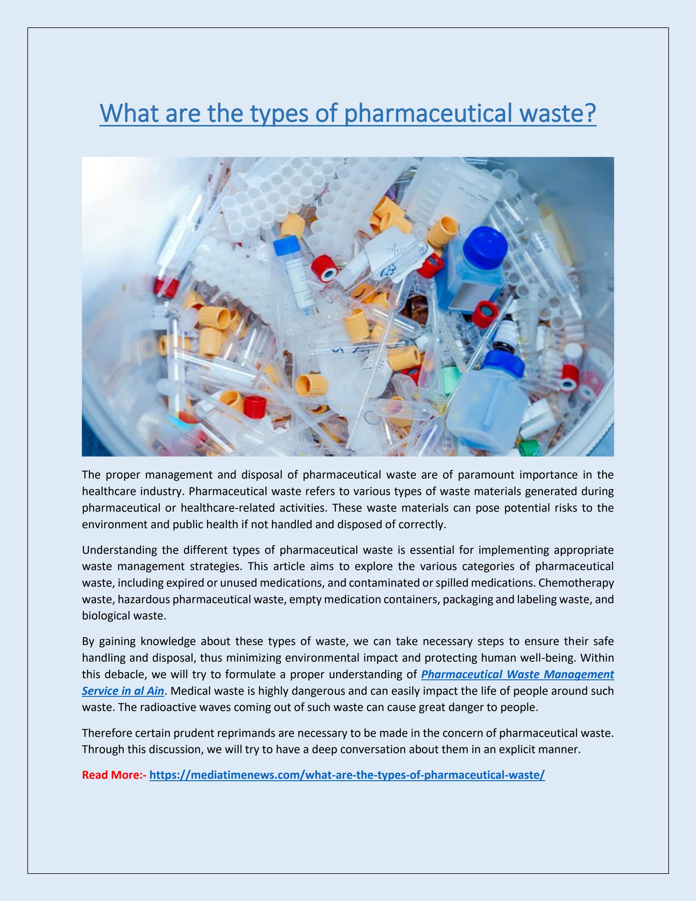 What are the types of pharmaceutical waste? by cleanco Issuu