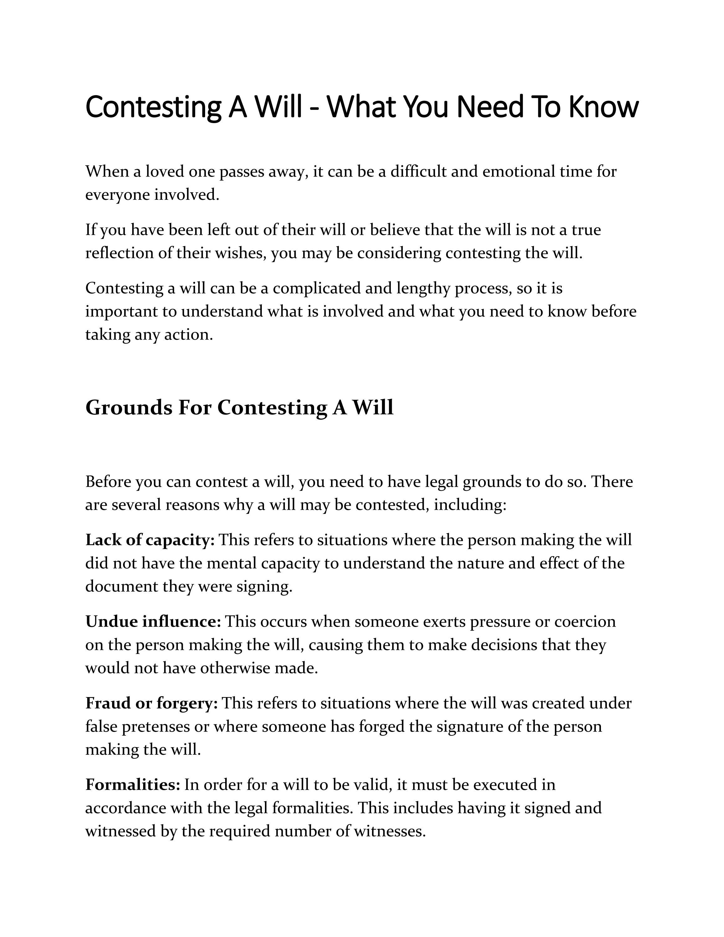 Contesting A Will What You Need To Know by Rochester Law Center Issuu