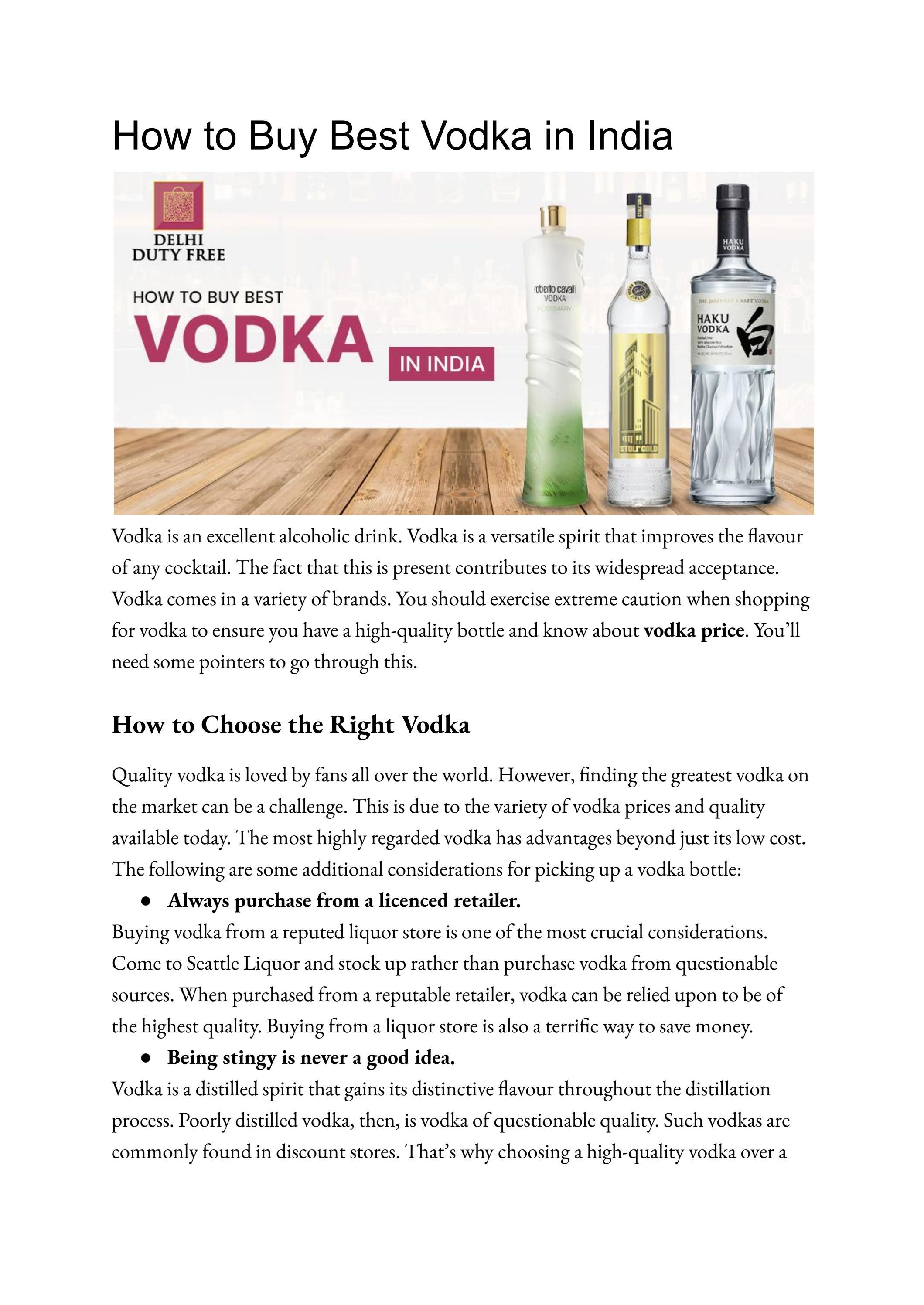 How to Buy Best Vodka in India by Delhi Duty Free Issuu