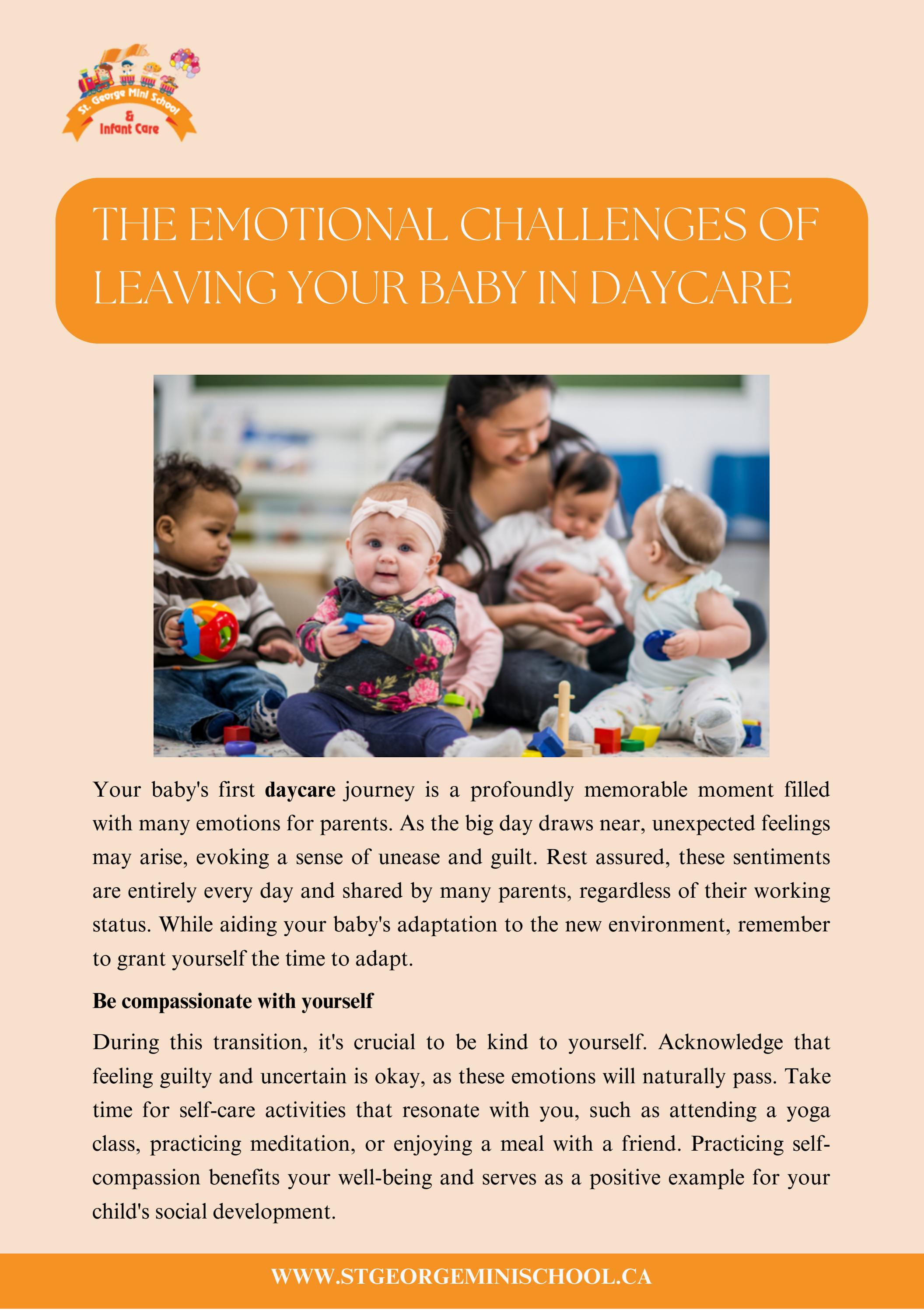 The emotional challenges of leaving your baby in daycare by St.