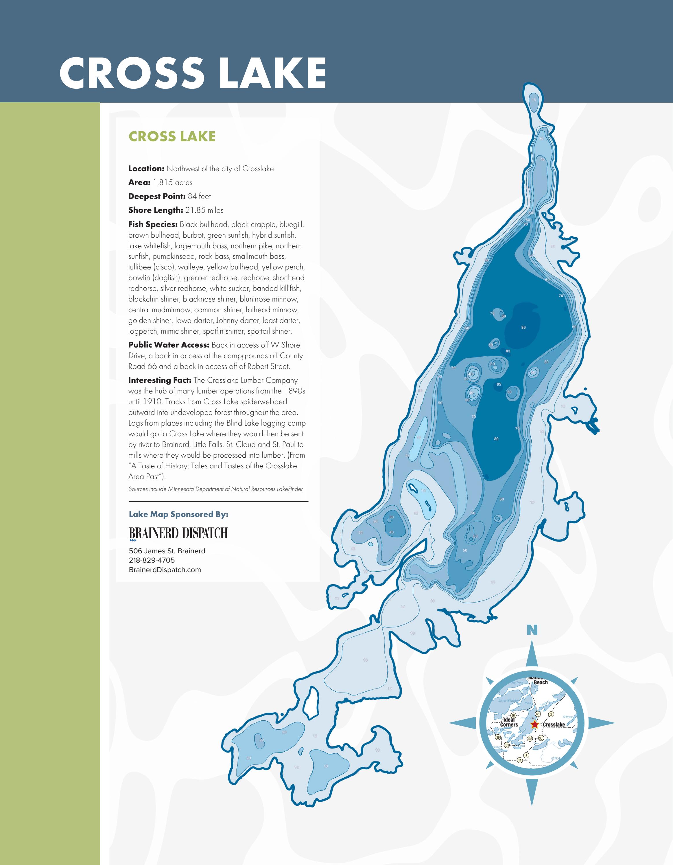 Cross Lake map Crow Wing County by Brainerd Dispatch and Echo Journal