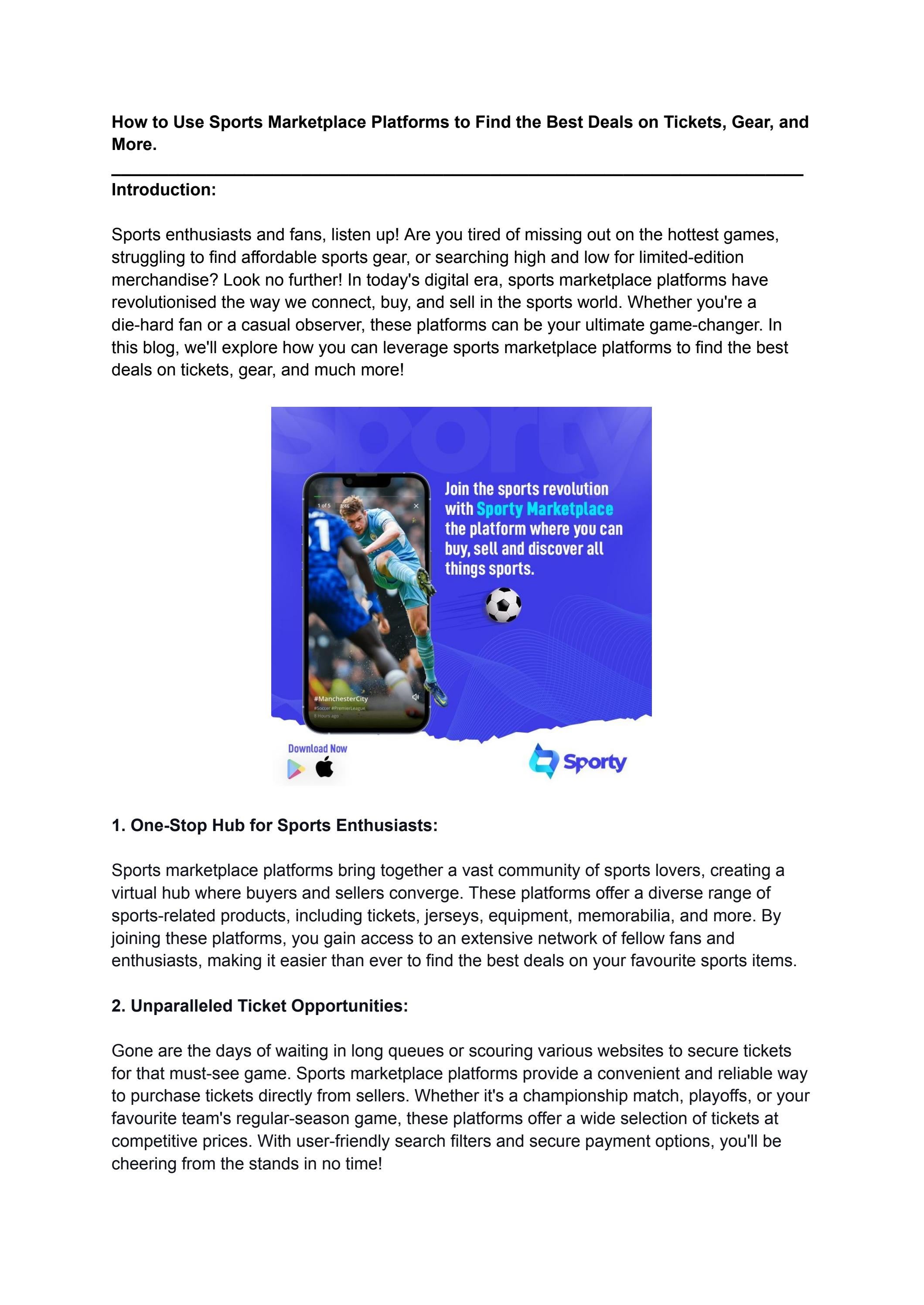 How to Use Sports Marketplace Platforms to Find the Best Deals on