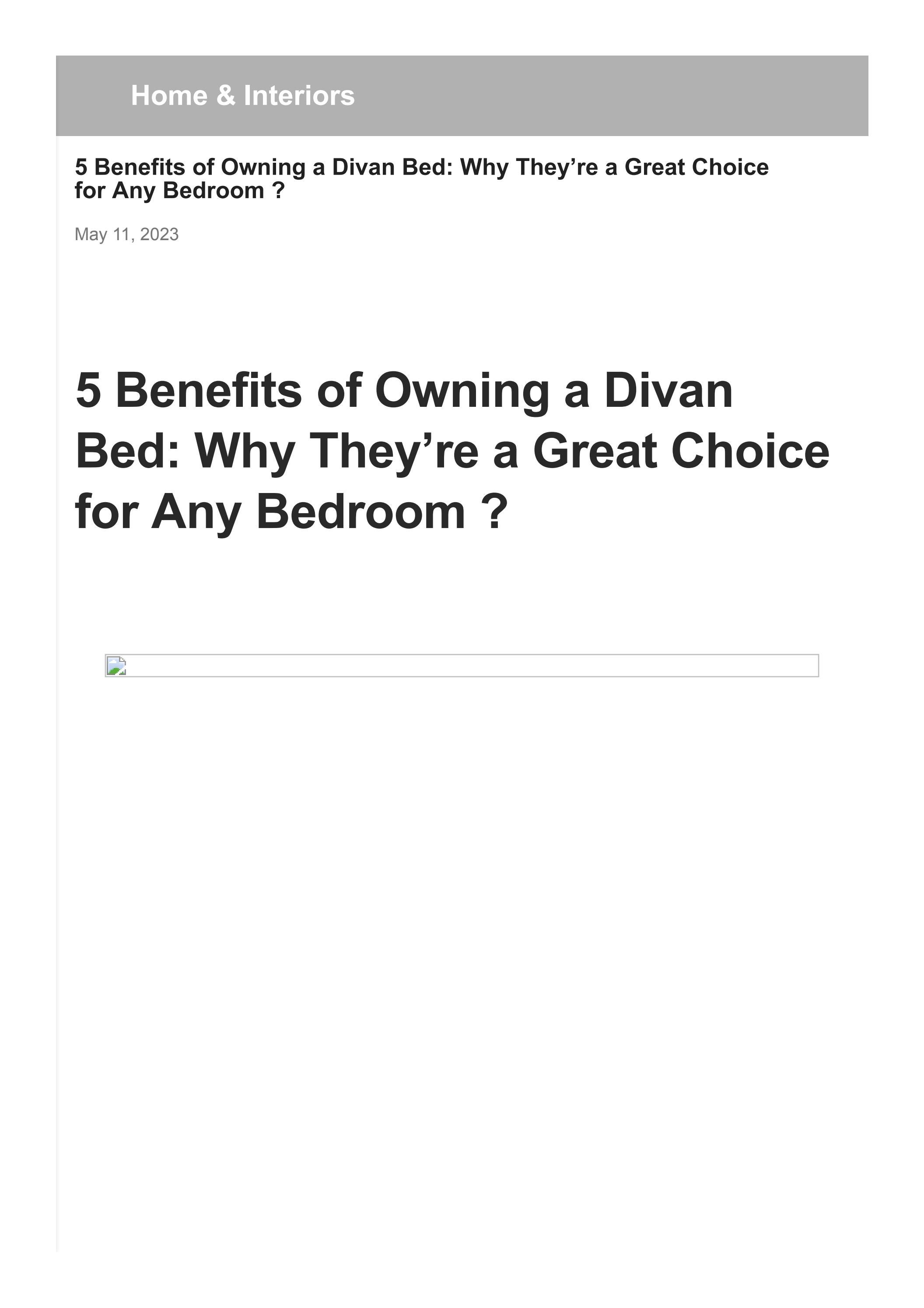 5 BENEFITS OF OWING A DIVAN BED WHY THEY'RE A GREAT CHOICE FOR ANY