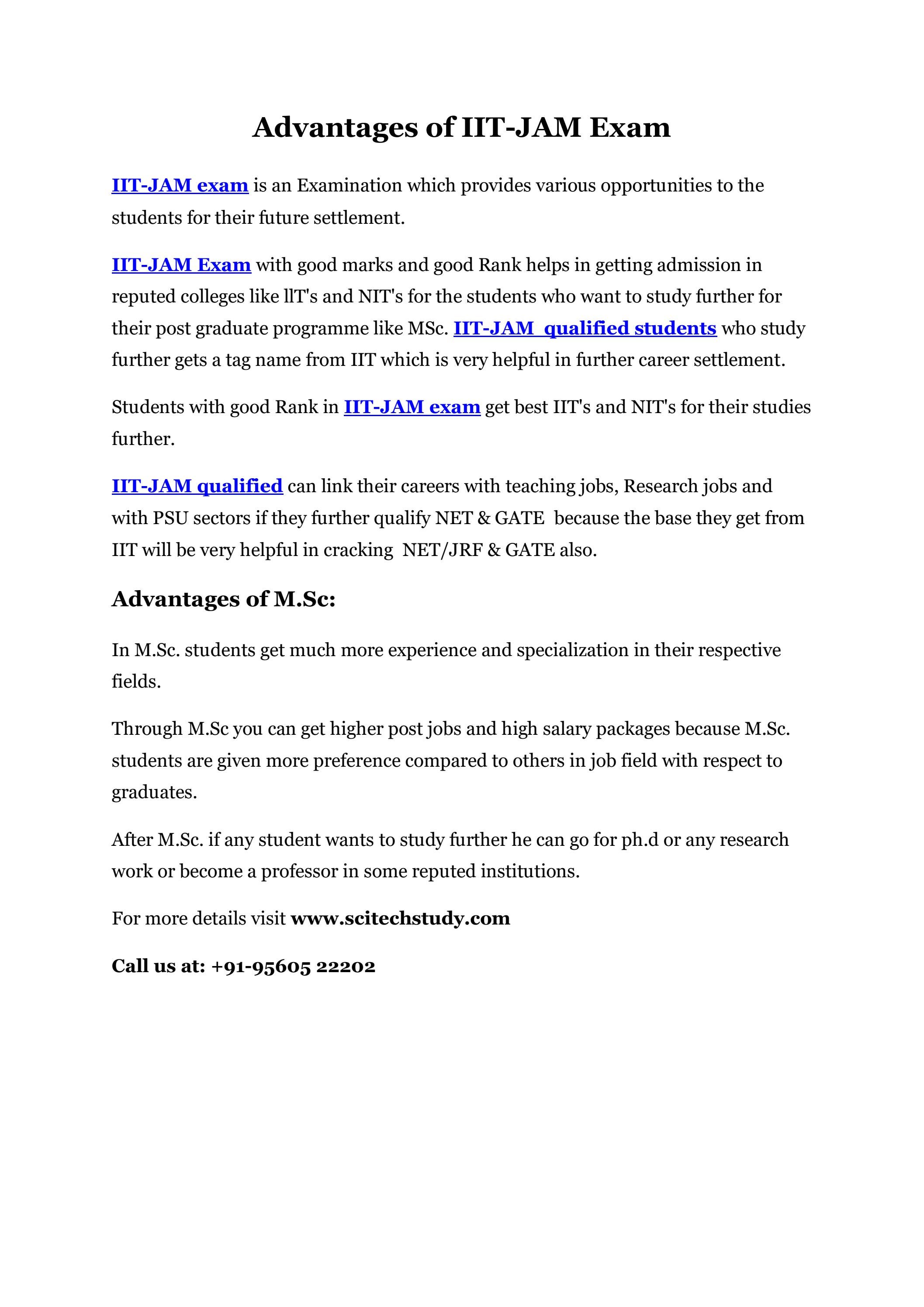 Advantages of IITJAM Exam by scitechstudyinstitute Issuu