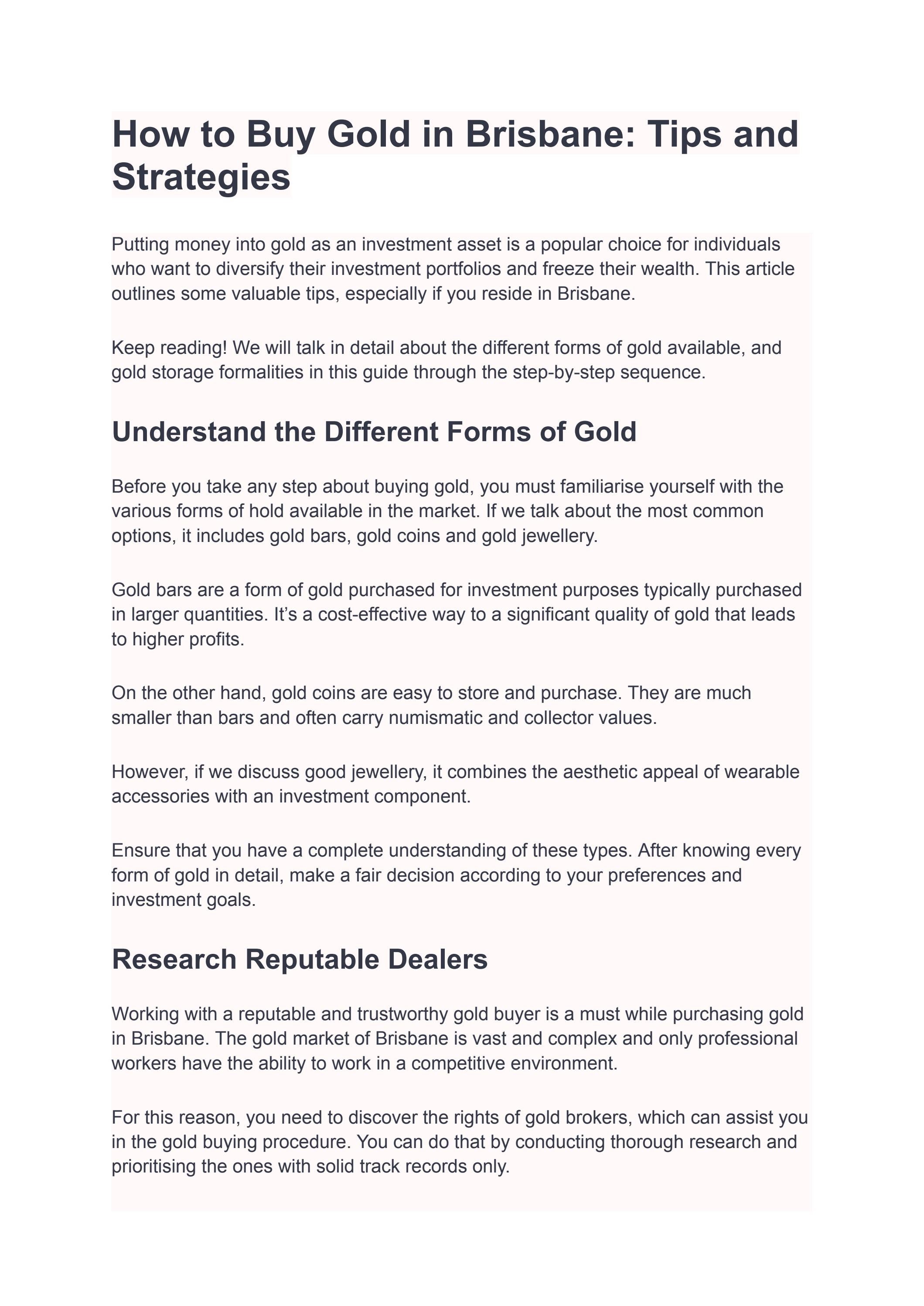 How to Buy Gold in Brisbane Tips and Strategies by Jack Son Issuu
