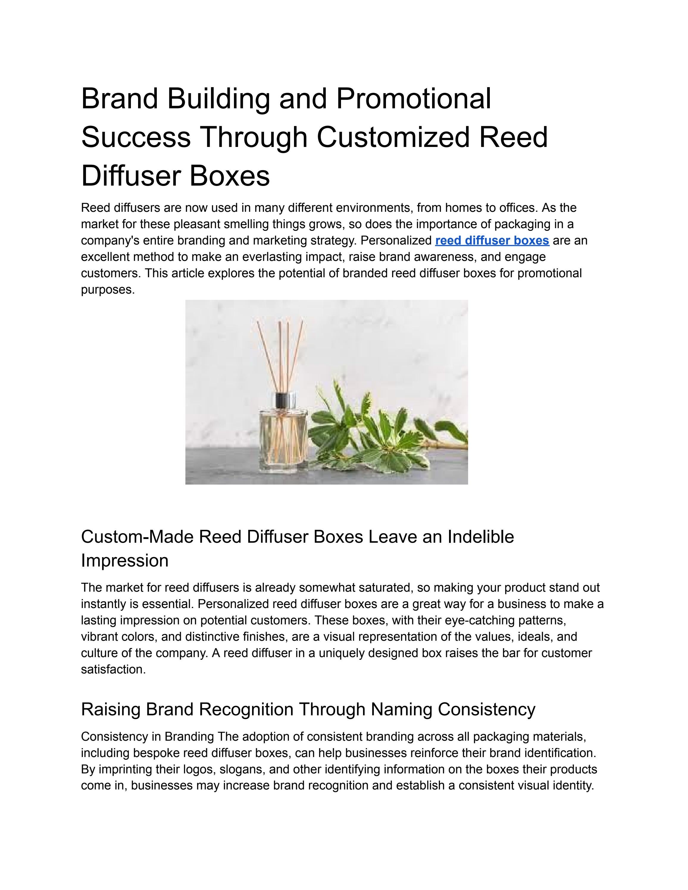 Brand Building and Promotional Success Through Customized Reed Diffuser ...