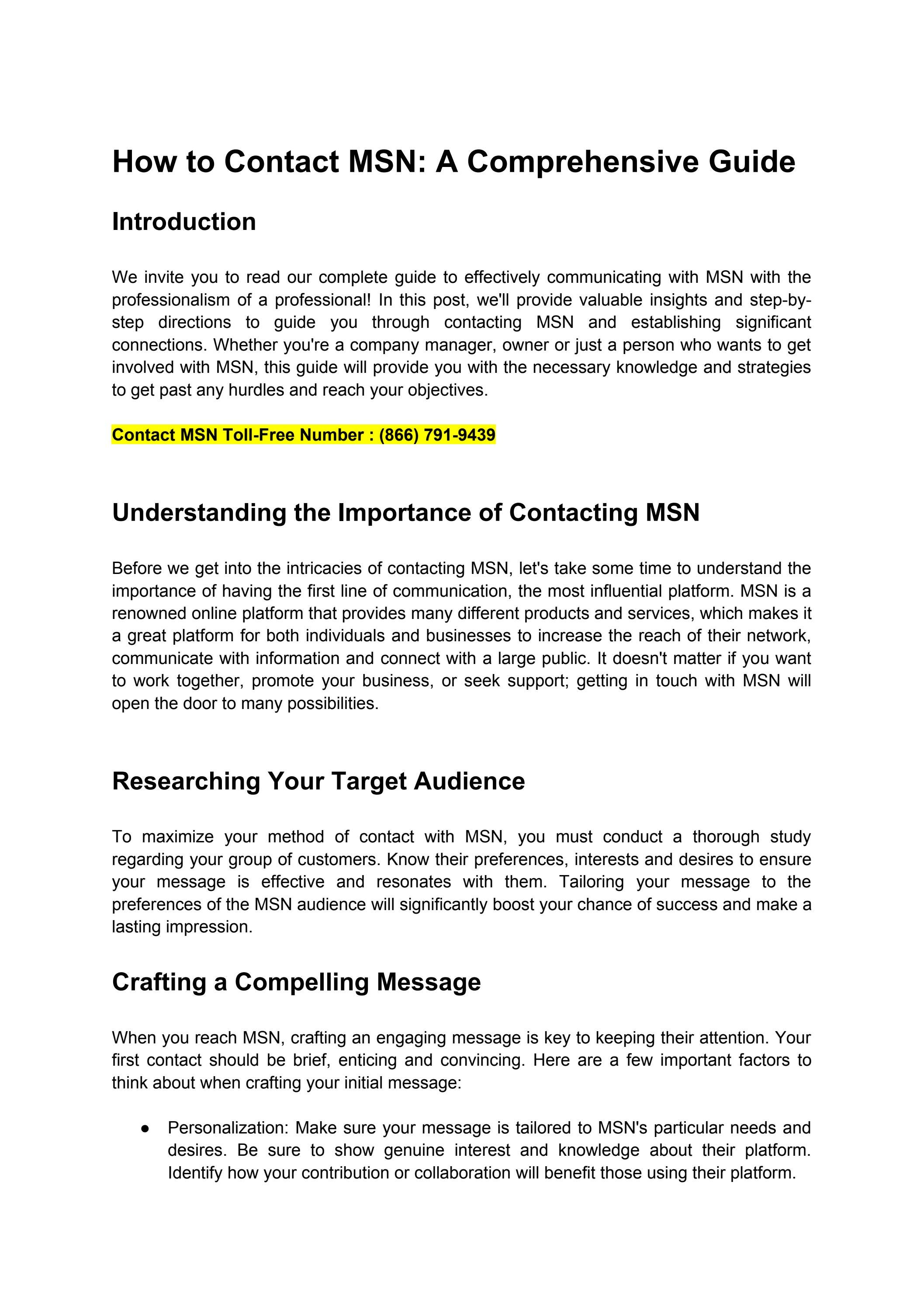 How to Contact MSN A Comprehensive Guide by Techmancare Issuu