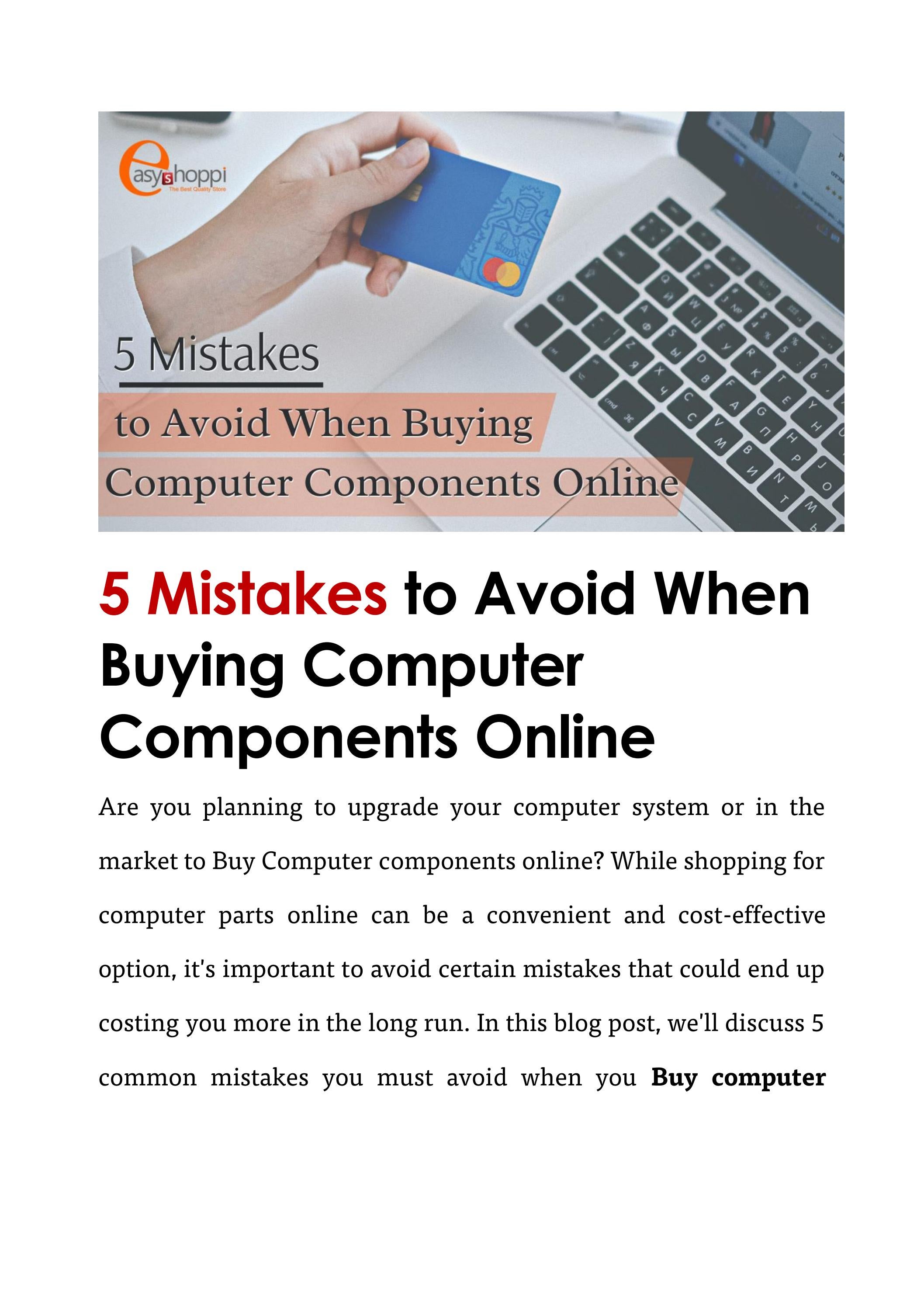 Avoid 5 Mistakes When Buying Computer Components Online by