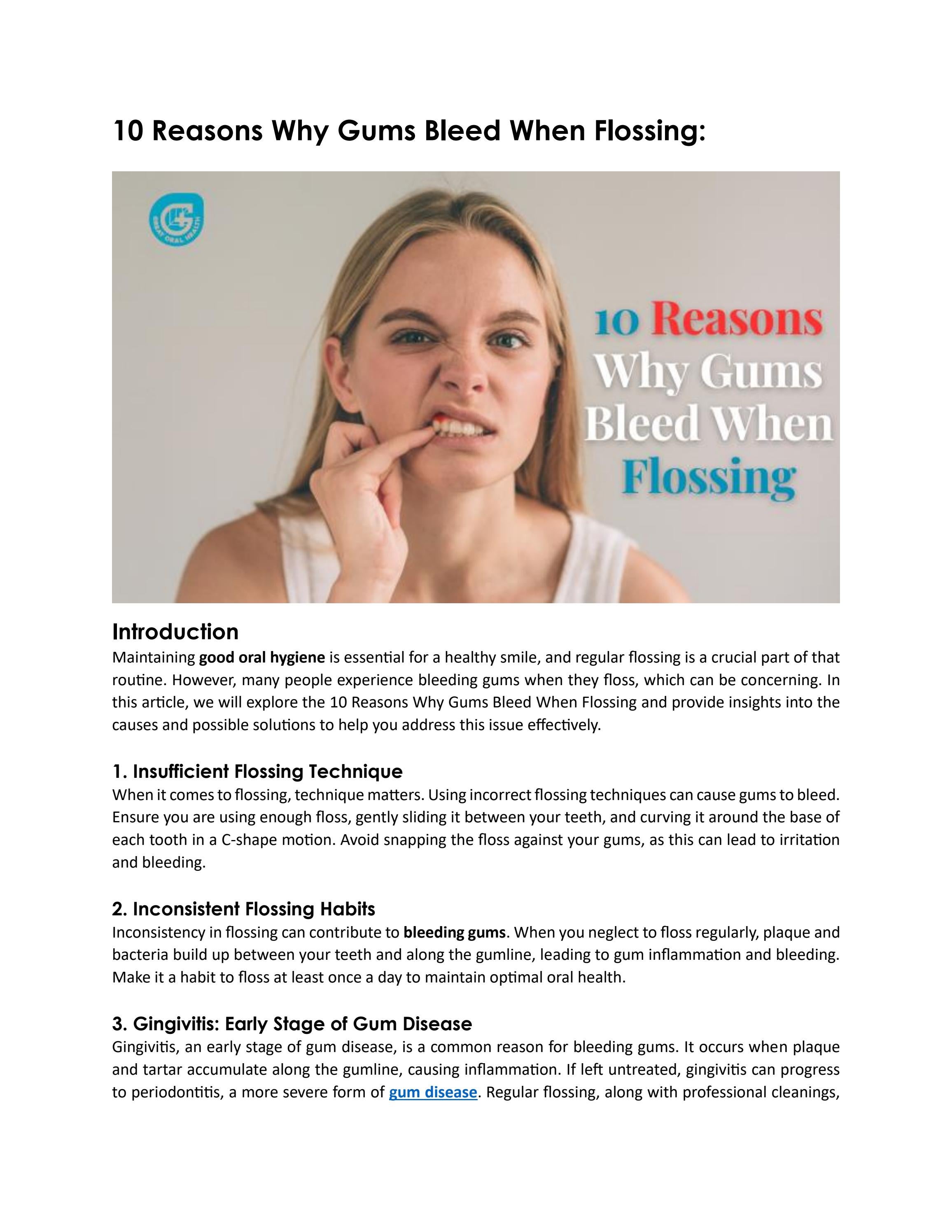 10 Reasons Why Gums Bleed When Flossing by Great Oral Health Issuu